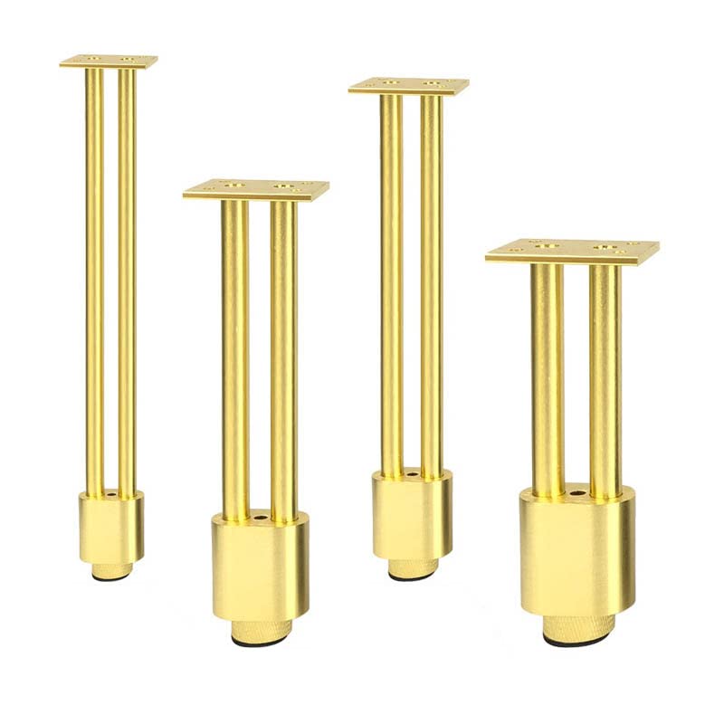 Adjustable Aluminum Alloy Table Leg Brackets - 4 Pack Gold Cabinet Feet (20cm) for Bathroom Vanity, TV Stand & Furniture Support - Perfect for Home Renovation & DIY Projects