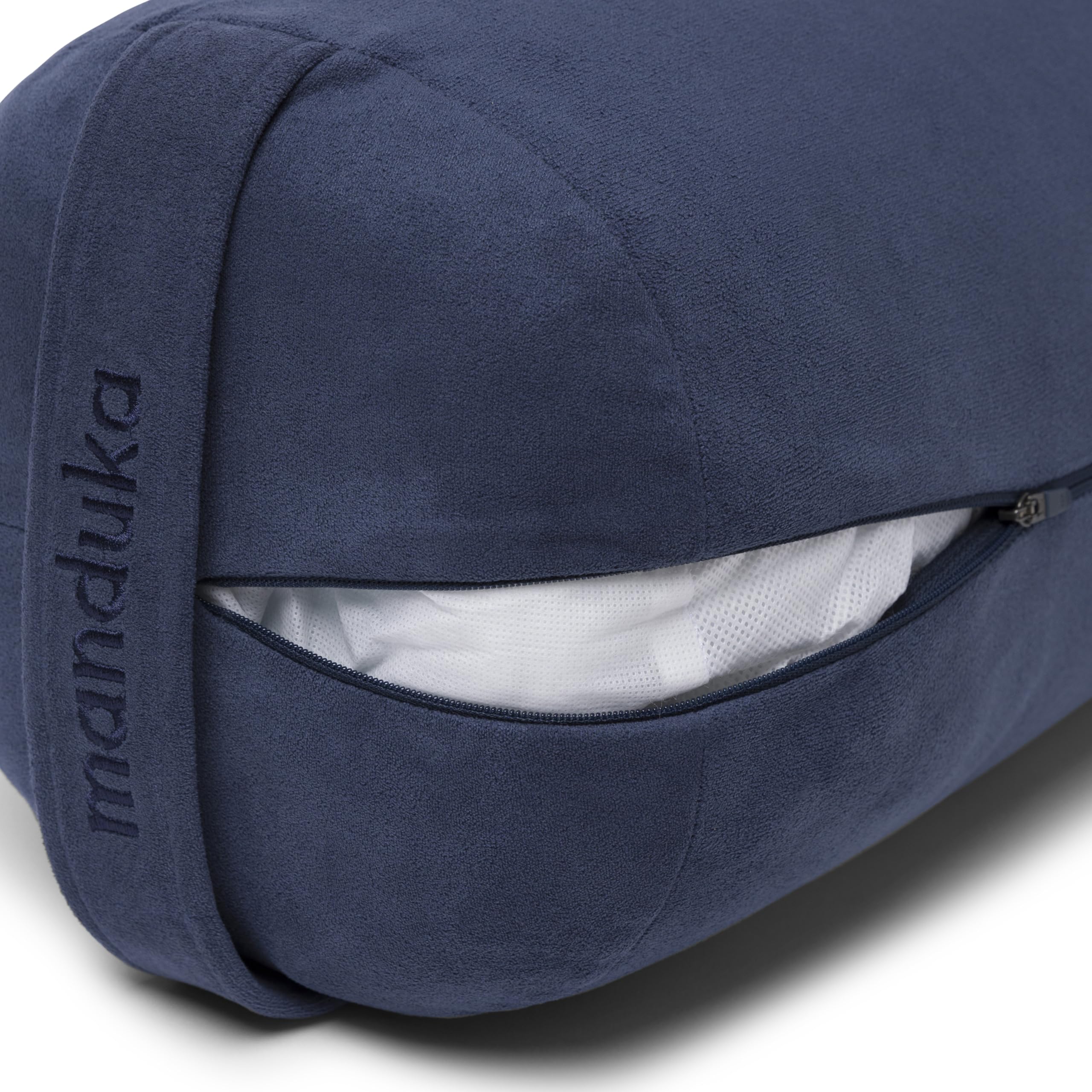 Manduka Enlight Bolster Pillow - Yoga Meditation Pillow with Washable Microfiber Cover, Ergonomic Curved Design for Yoga, Pilates & Workout Support | Perfect for Home Studio, Gym & Relaxation
