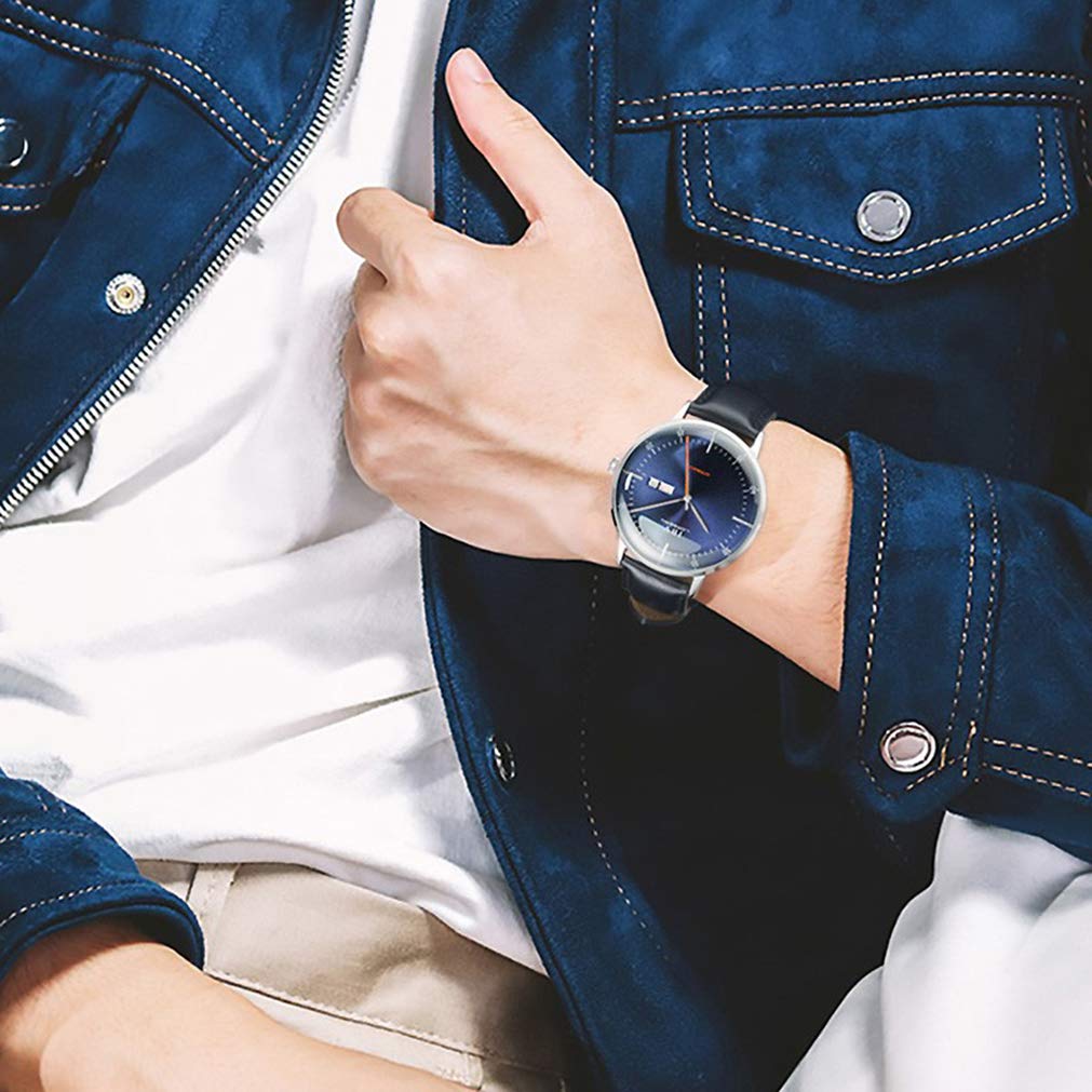 Luxury Automatic Watches for Men - Synthetic Sapphire Crystal, Genuine Leather Strap - Waterproof Dress Watch for Business & Formal Occasions - Model 6011G