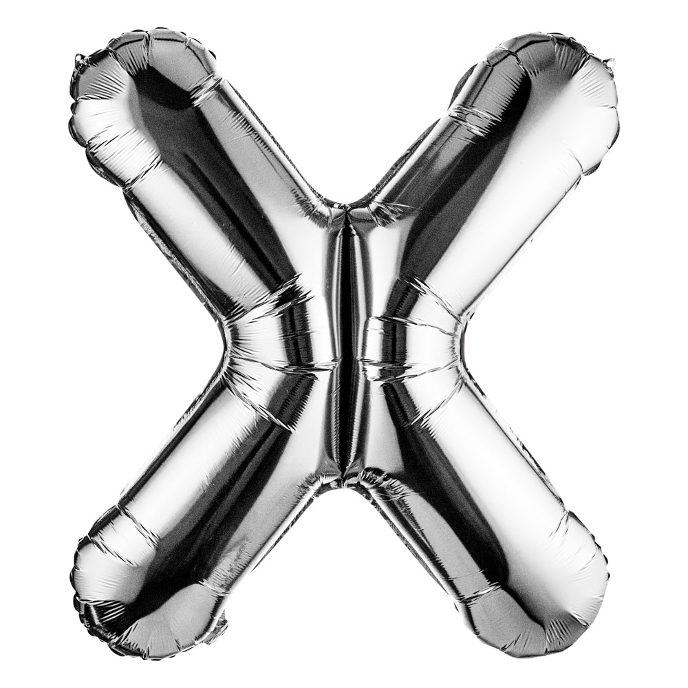 Balloonify Silver Mylar Letter X Balloon - 40 Inch Large Foil Alphabet Balloon for Birthday Party Decorations, Wedding, Baby Shower & Anniversary Celebrations
