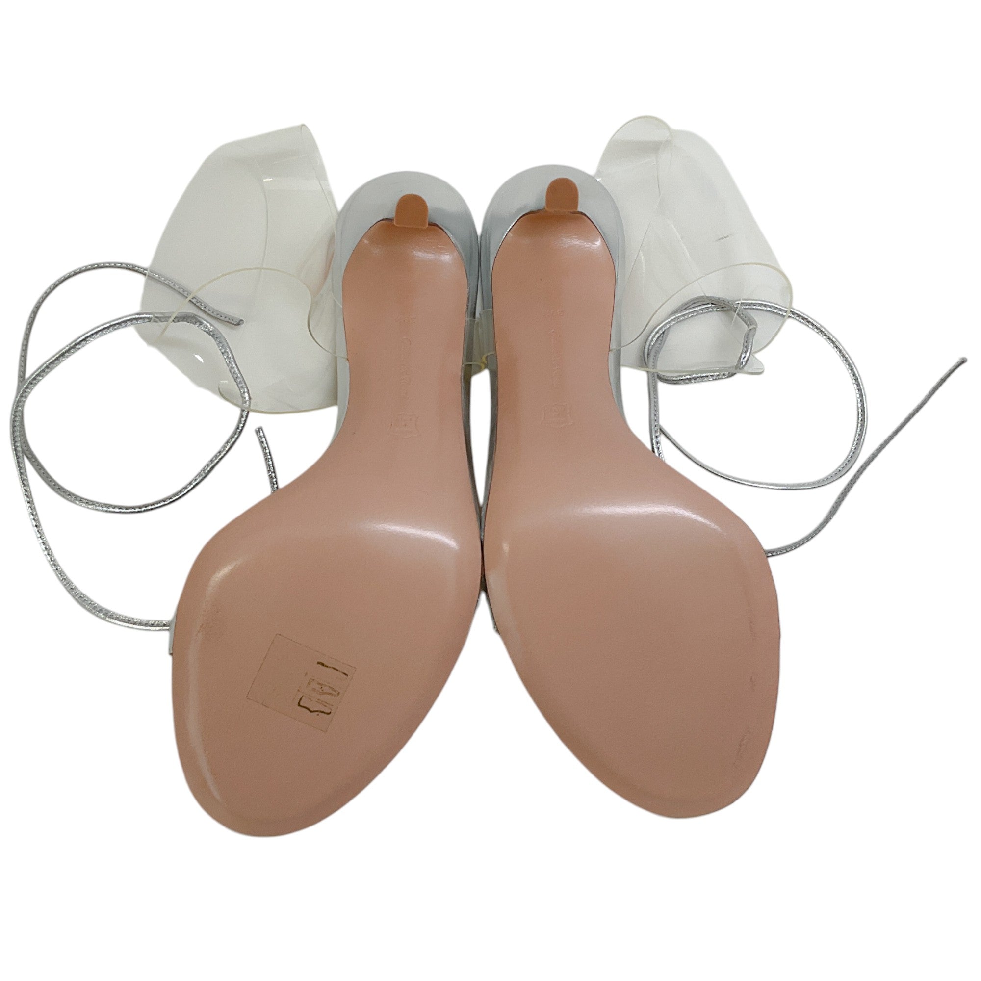Gianvito Rossi Women's Estelle Silver PVC Sandals - Elegant Heels for Parties, Weddings & Evening Events