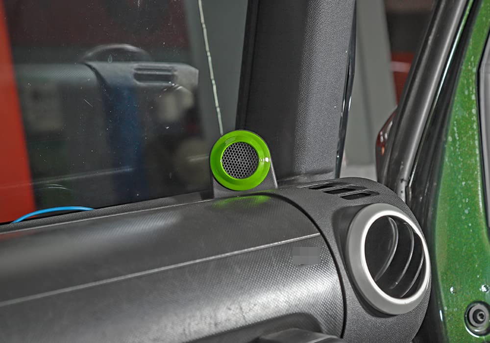 Jeep Wrangler JK 2007-2014 A-Pillar Speaker Cover Rings - Light Green Interior Accessories & Trim Decor | Perfect for Off-Road Upgrades & Custom Car Styling