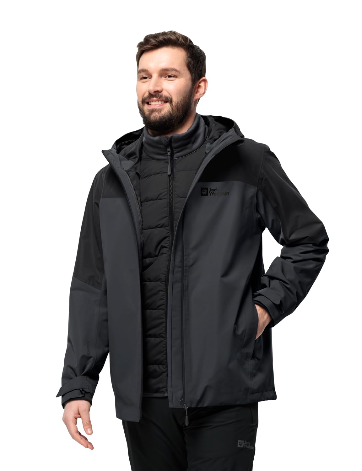 Jack Wolfskin Glaabach Vest - Lightweight Waterproof Outdoor Jacket for Hiking & Camping - Men's Windproof Fleece Vest for All-Season Adventures