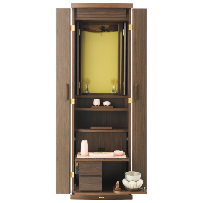 SGI Soka Gakkai Buddhist Altar Butsudan BELL - Traditional Brown Wooden Home Shrine for Meditation & Prayer | Perfect for Home Worship, Zen Decor & Spiritual Practice