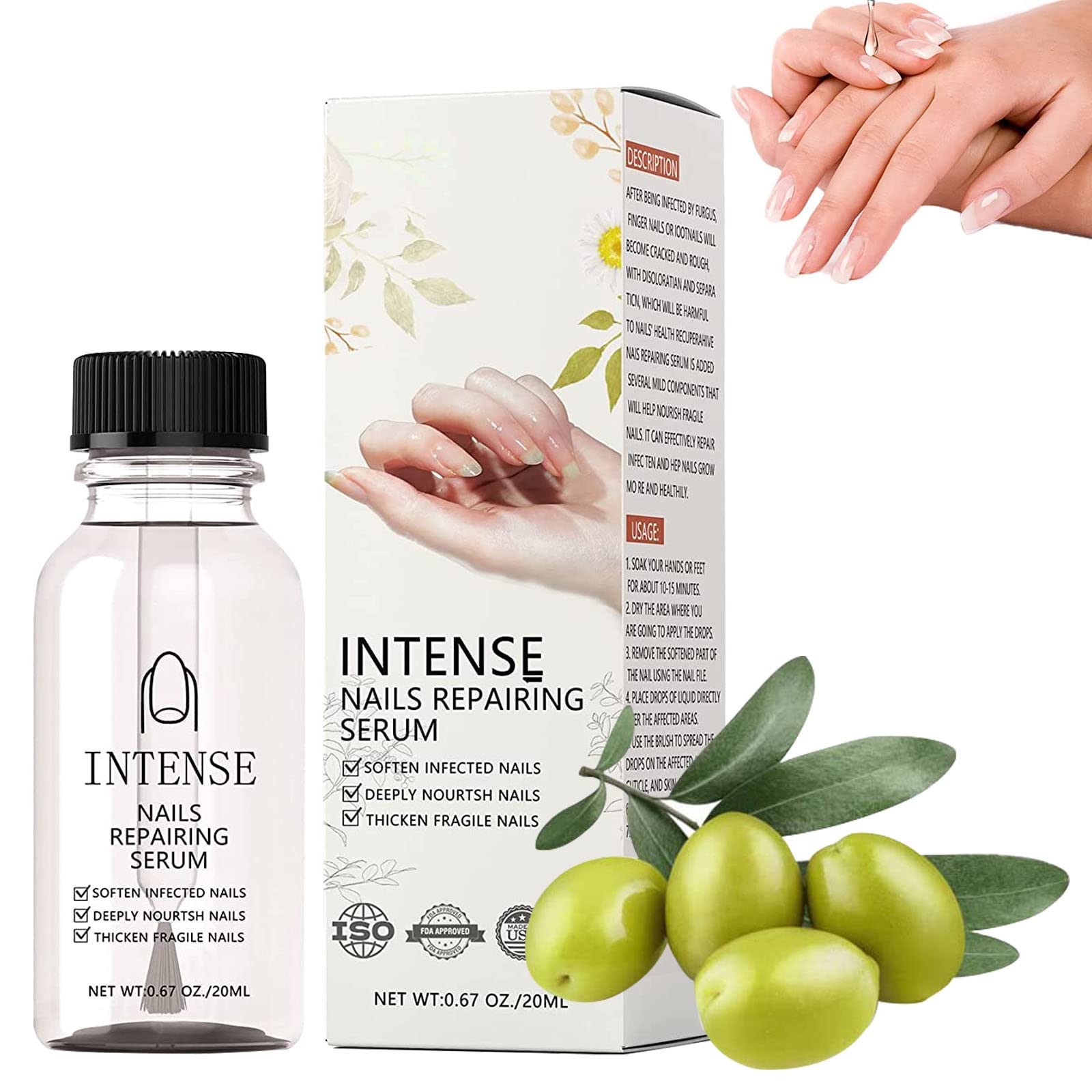 NailGro Intense Nail Growth & Strengthening Serum - Fast-Acting Nail Repair Treatment for Stronger Nails in 7 Days - Perfect for Weak, Brittle Nails & Nail Care Routine (1PC)