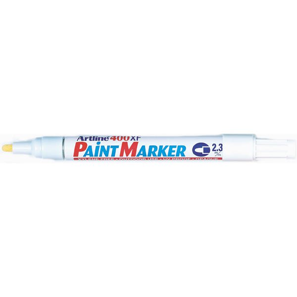 Artline 400 White Paint Marker - 2.3mm Bullet Tip - Pack of 12 - Permanent Opaque Ink for DIY Crafts, Signage & Industrial Labeling
