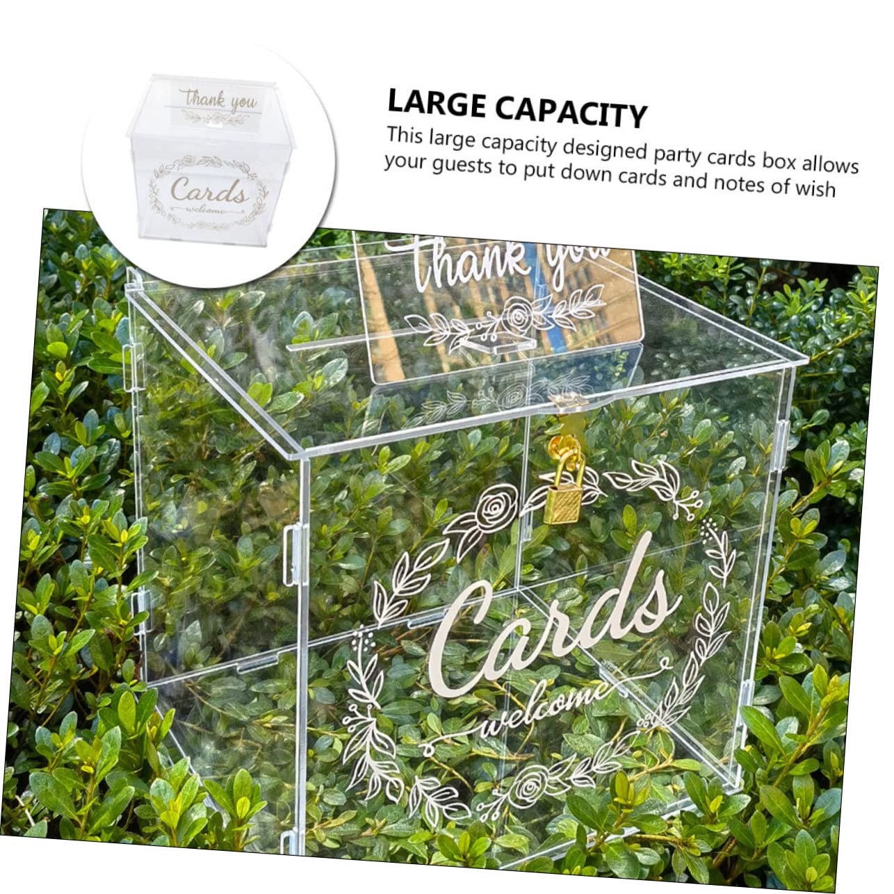 Elegant Acrylic Wedding Card Box - Money Gift Holder for Wedding Reception Decorations | Perfect for Bridal Showers, Anniversaries & Special Events