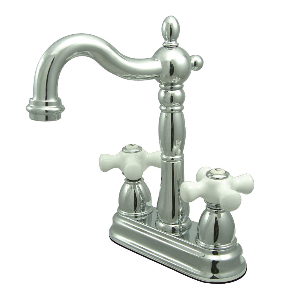 Kingston Brass KB1492PX Heritage Two Handle Bar Faucet - Vintage Style Brass Sink Faucet for Kitchen & Bar | Perfect for Farmhouse, Commercial, and Restaurant Use