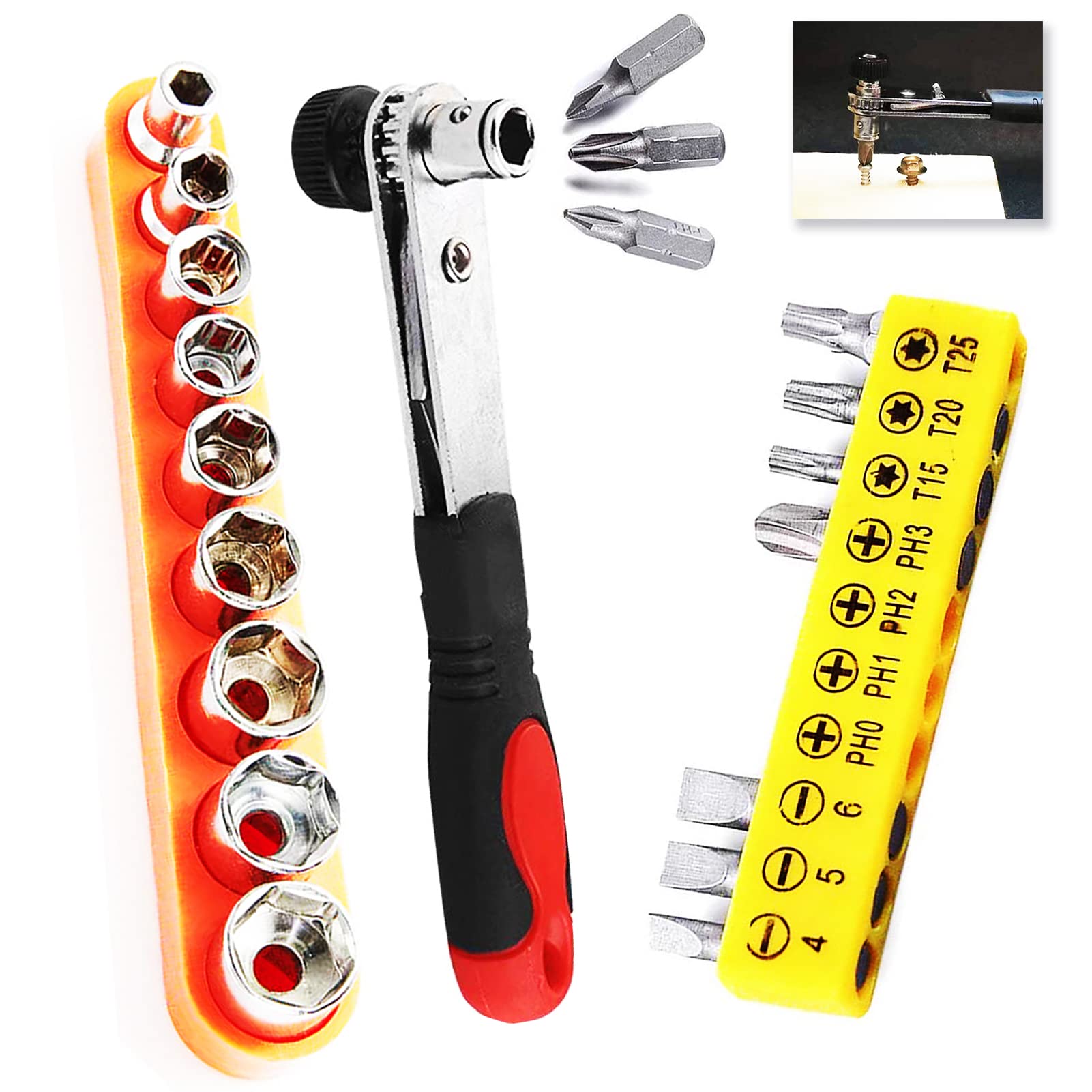 20-Piece Socket Wrench Set with 1/4