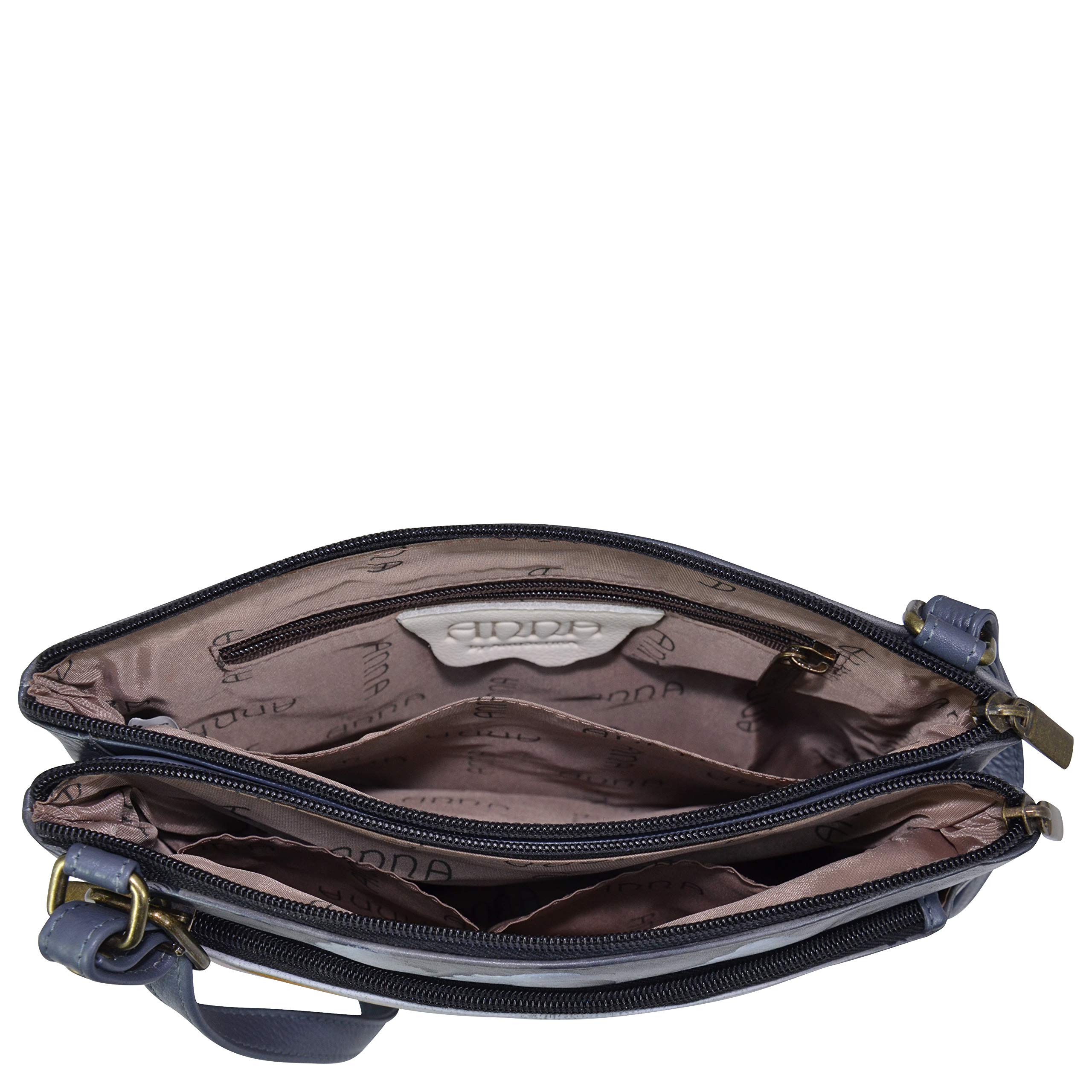 Anna by Anuschka Genuine Leather Crossbody Organizer Bag - Stylish & Functional Purse for Women - Perfect for Travel, Shopping & Everyday Use