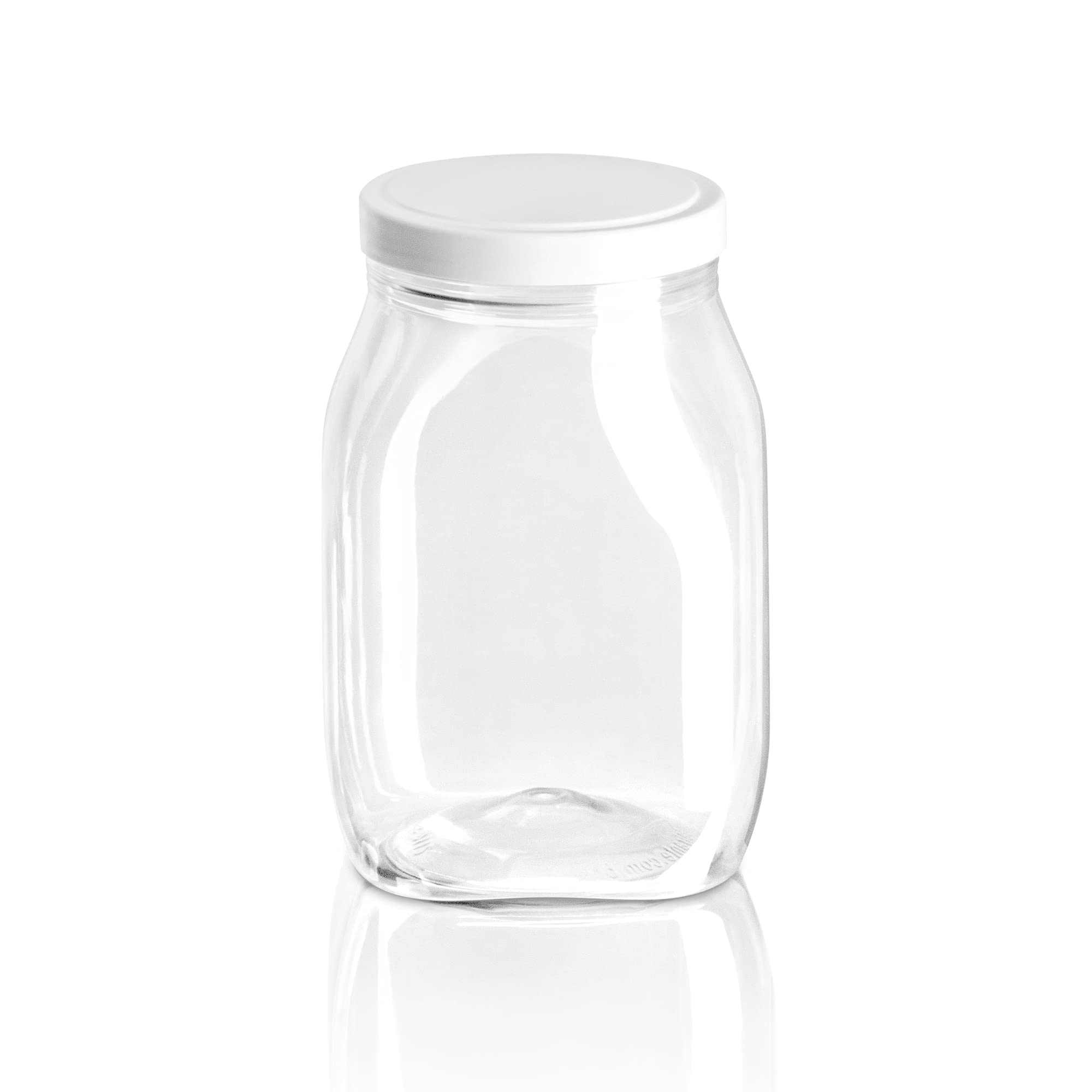 DecorRack 90oz Clear Plastic Jars with Round Lids - BPA Free Wide Mouth Storage Containers for Snacks, Cookies, Spices & Dry Goods | Airtight Kitchen & Pantry Organization for Home, Office & Bulk Food Storage