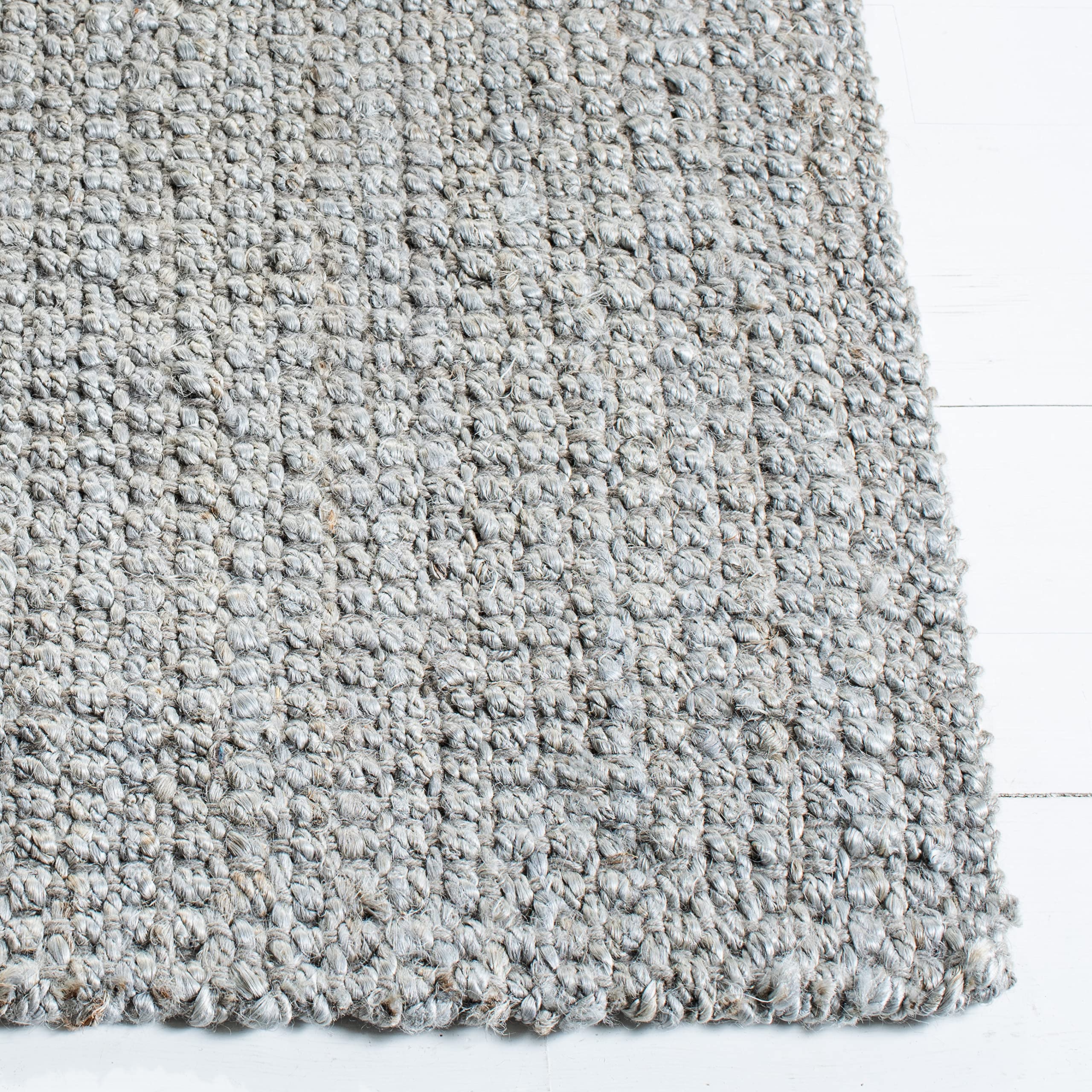 SAFAVIEH Natural Fiber Collection 9'x9' Square Grey NF730F Handmade Farmhouse Premium Jute Area Rug - Perfect for Living Room, Bedroom & Boho Home Decor