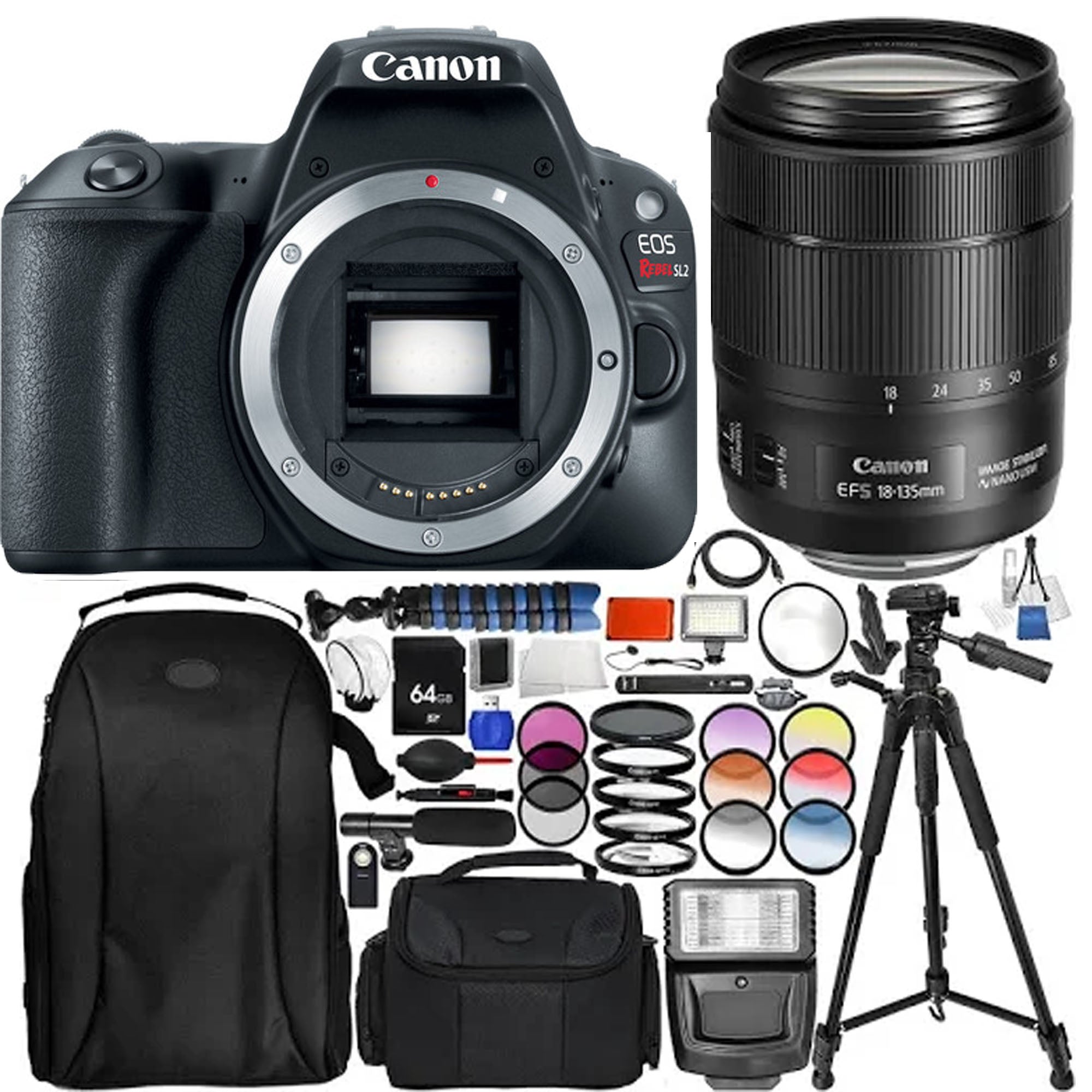 Canon EOS Rebel SL2/250D/SL3 DSLR Camera with 18-135mm IS Lens - Professional Photography Bundle for Travel, Portraits & Events