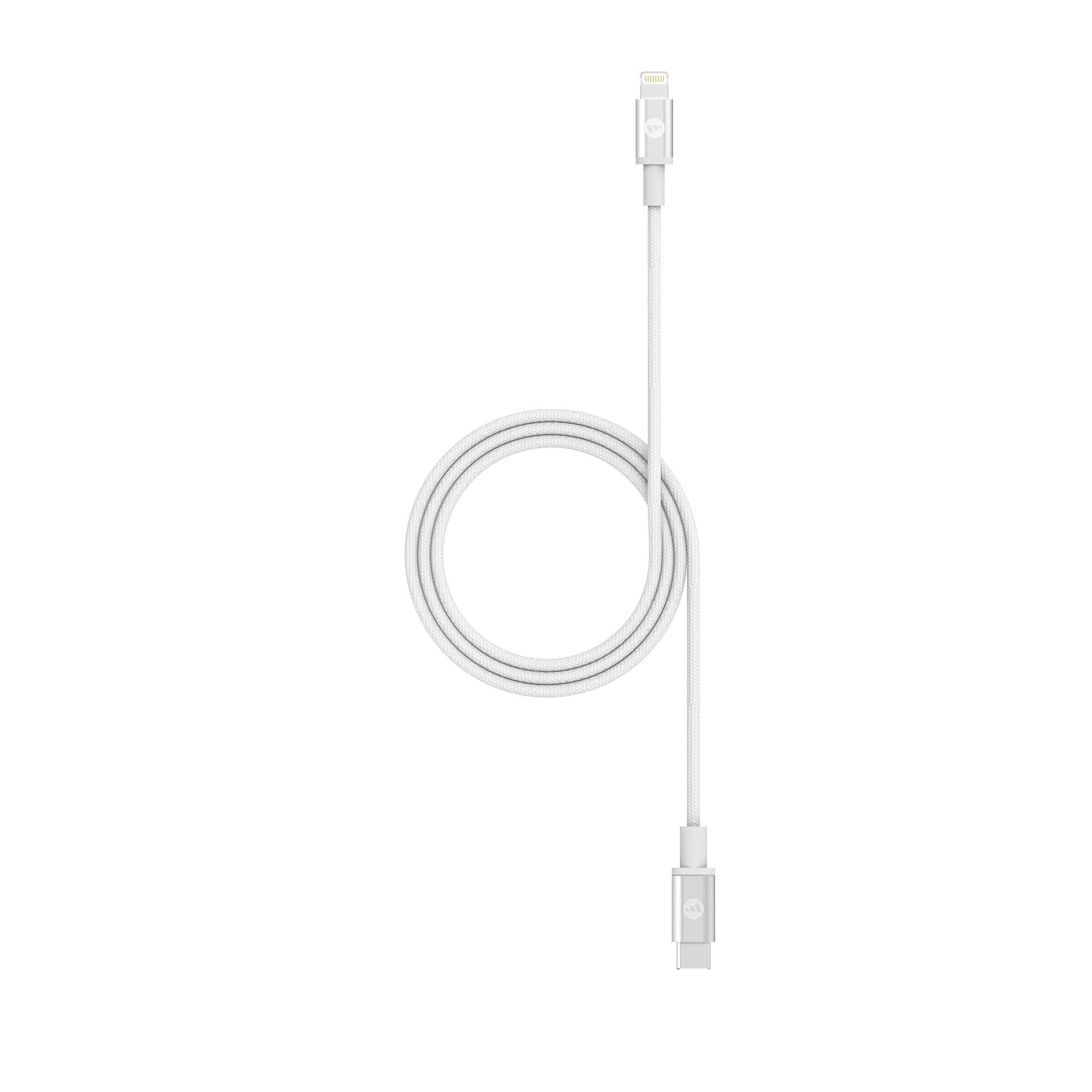 Mophie Fast Charge USB-C to Lightning Cable 1M (3.3ft) - High Speed Charging Cord for iPhone - Durable White Charger Cable for Home, Office & Travel