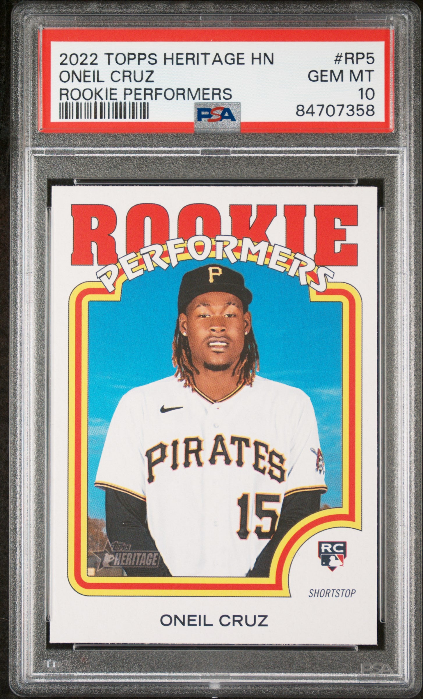 2022 Topps Heritage High Number Rookie Performers O'Neil Cruz #RP5 PSA 10 Gem Mint - Baseball Trading Card for Collectors & Investors - Perfect for Display, Trading, and Portfolio Growth
