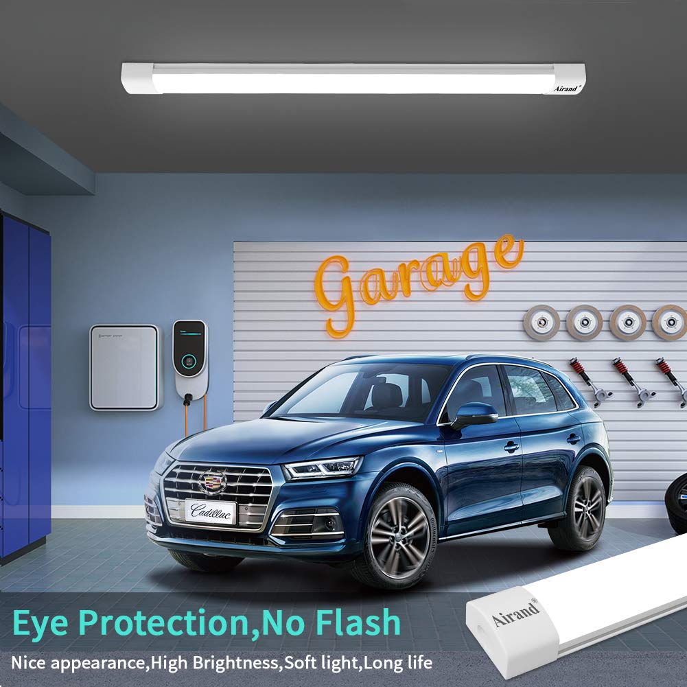 4FT LED Ceiling Light Fixture 5000K Daylight, 36W 3600 LUX IP66 Waterproof LED Shop Light for Garage, Closet, Under Cabinet - Bright Work Light for Hallway, Warehouse & Commercial Spaces