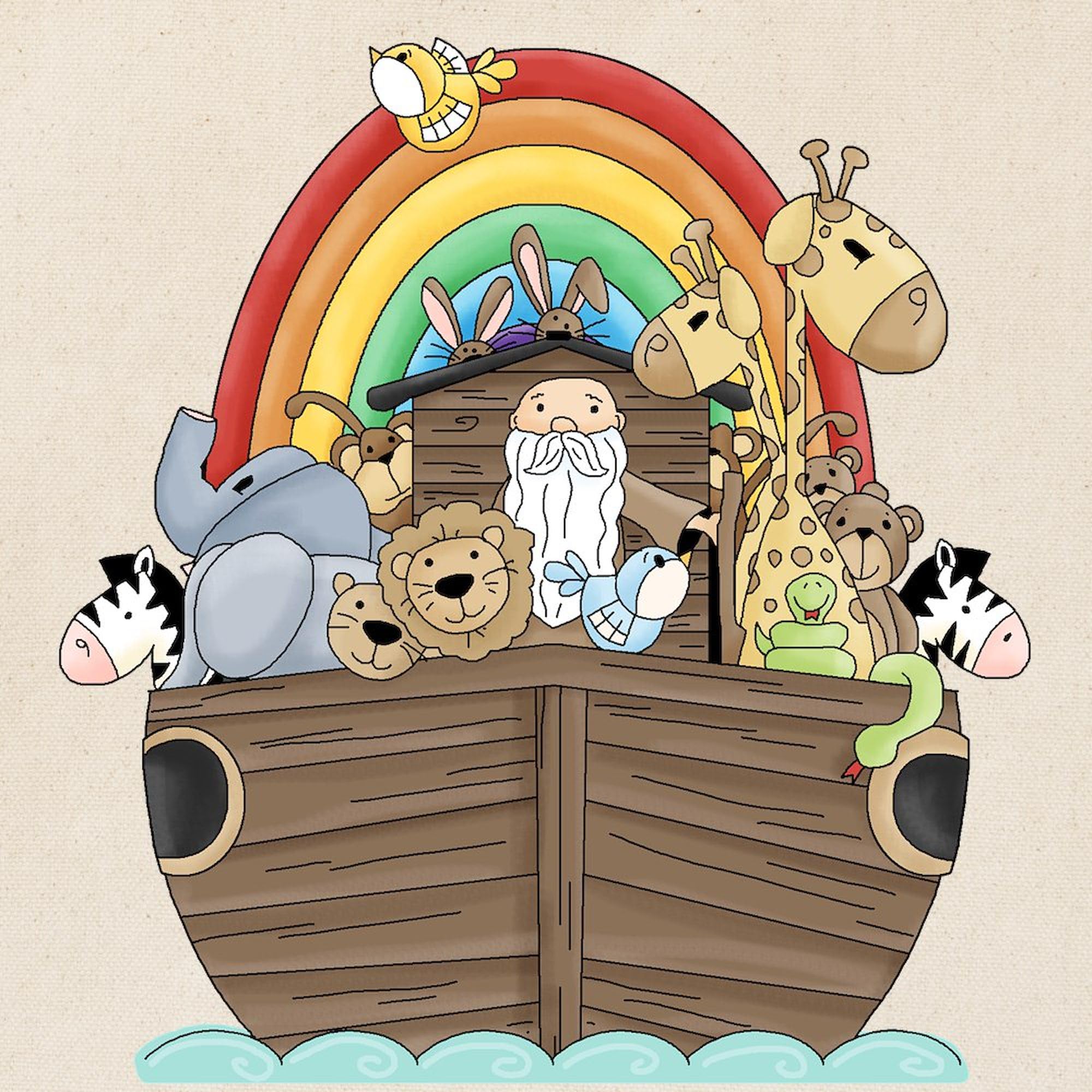 Noah's Ark & Rainbow Canvas Tote Bag - Eco-Friendly Reusable Shopping Bag for Groceries, Beach & Daily Use | Natural Cotton Carryall