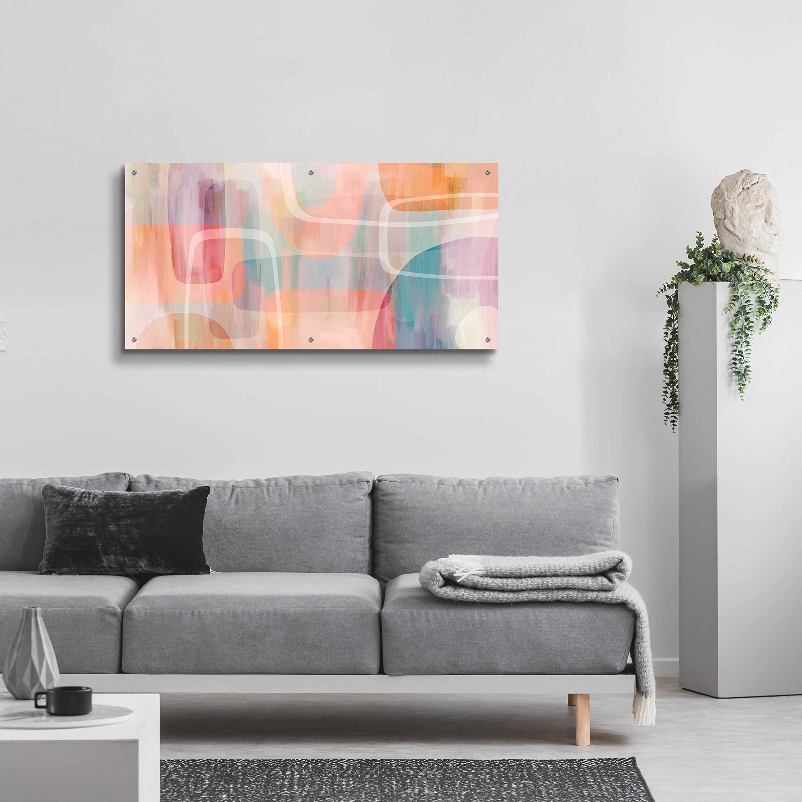 Summer Sound Acrylic Glass Wall Art by Andrea Haase - 48x24 Inches Modern Abstract Painting for Living Room, Bedroom & Office Decor