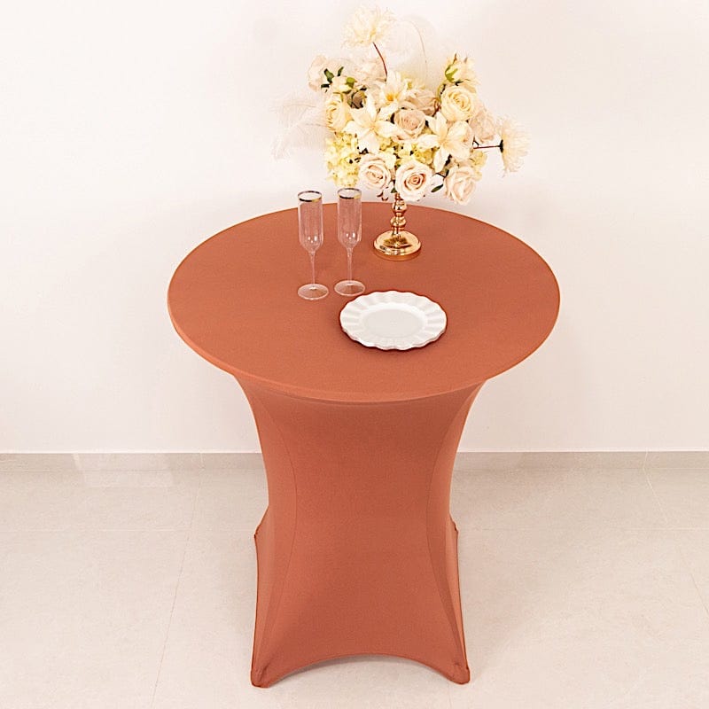 36 Elegant Spandex Cocktail Table Covers - High Top Style Stretch Tablecloths for Round Tables - Perfect for Weddings, Parties & Home Decor
