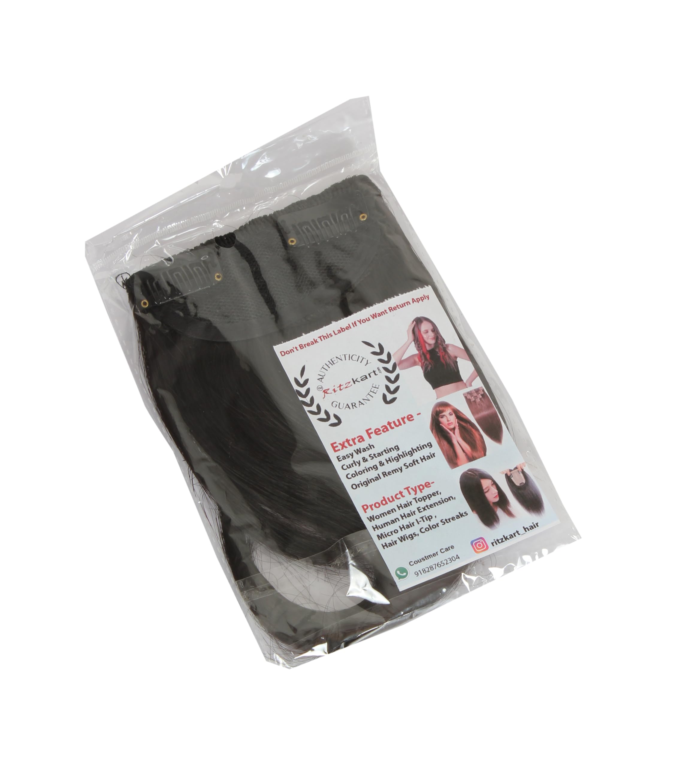 Ritzkart Human Hair Topper for Women - 10 Inch Length, 4 Inch Width, 30g (#4 Dark Brown) - Clip-in Hairpiece for Baldness, Thinning Hair & Side/Center Fringe - Perfect for Daily Wear, Work & Special Occasions