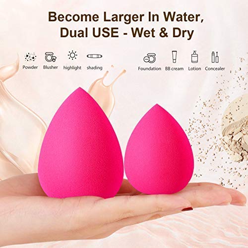 Fennec Mart Makeup Sponge Set - 10 Pcs Professional Beauty Blender Sponges for Foundation & Concealer | Dry & Wet Use | Soft Cosmetic Sponges for Flawless Makeup Application | Perfect for Daily Makeup, Contouring & Blending