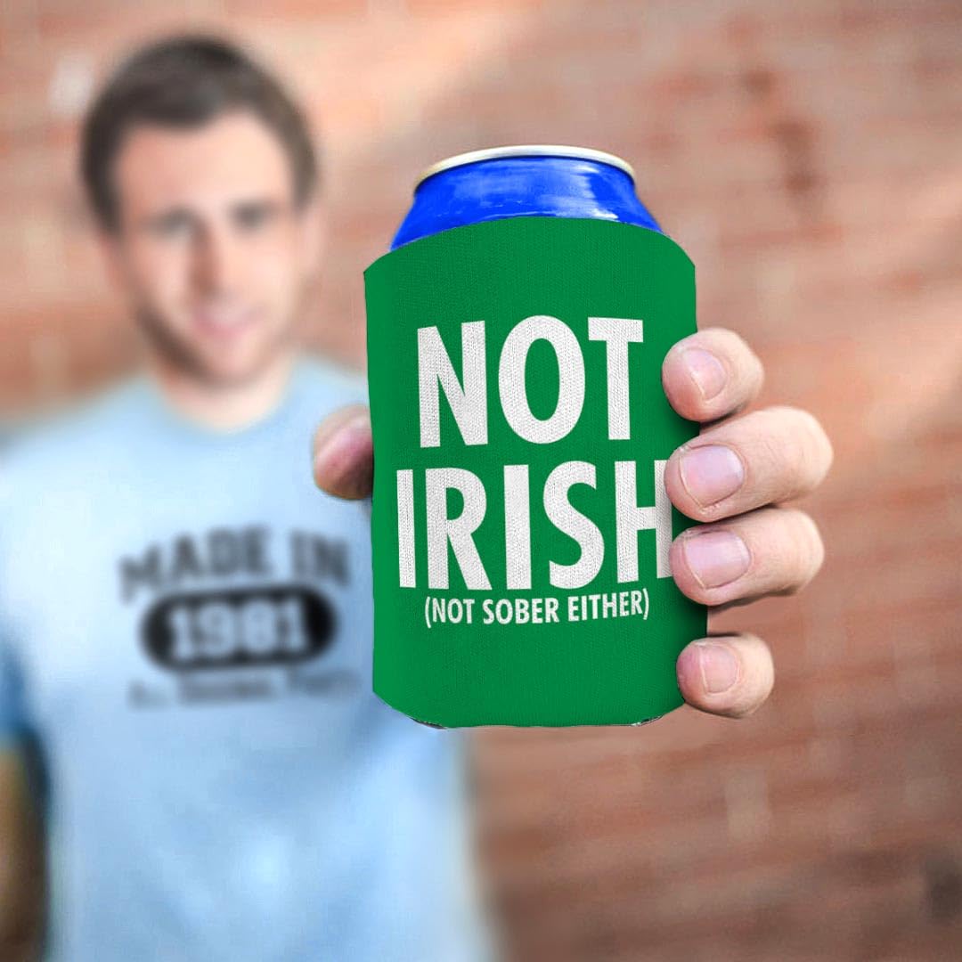 St. Patrick's Day Party Supplies - 48-Pack Drink Can Coolers for Beer & Soda - Irish Themed Insulated Sleeves for Bar, Pub & Home Celebrations