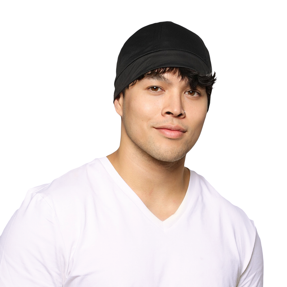 Satin Lined Men's Adjustable Wave Sleep Cap for Black Hair Protection - Soft & Breathable Night Cap for Men with Curly Hair, Perfect for Bedtime & Hair Care Routine