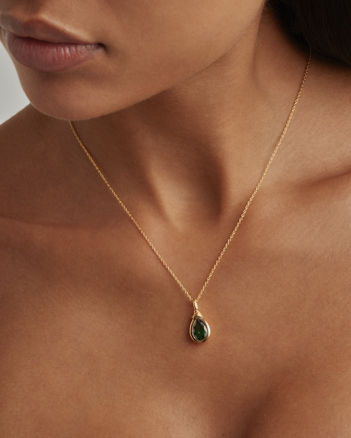 18K Gold Vermeil Soul Searching Necklace with Ocean Green Gemstone - Perfect for Meditation, Yoga & Spiritual Healing Jewelry