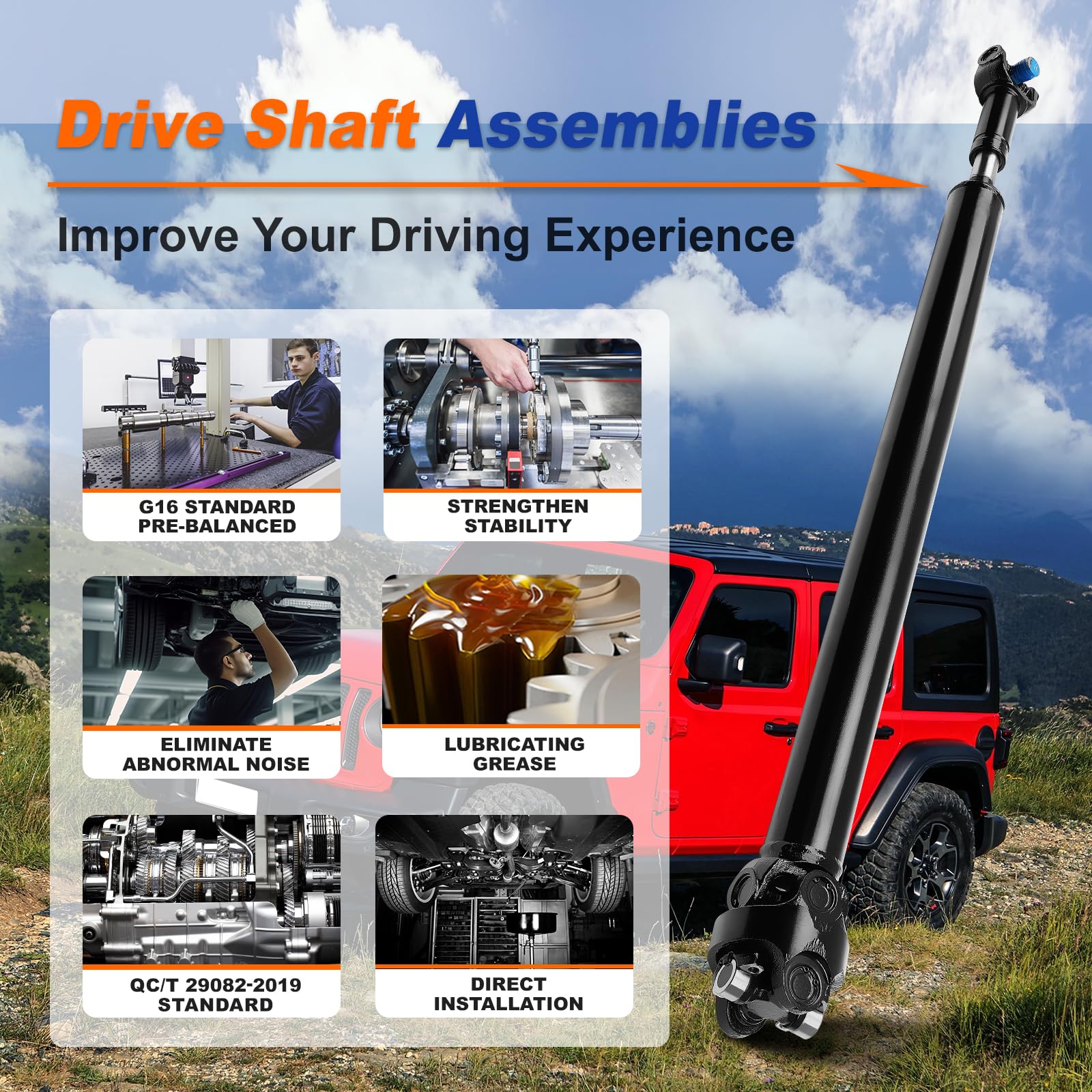 Jeep TJ 1997 Front Drive Shaft Assembly Replacement - Compatible with Jeep Wrangler 1997 5-Speed Manual Transmission | Perfect for Off-Roading, Trail Driving & 4x4 Adventures