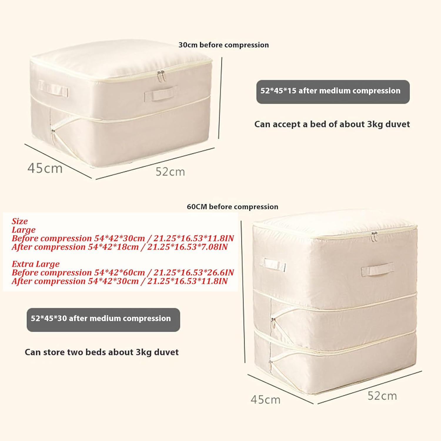 2024 New Space Saving Self Compression Organizer Bags - Heavy Duty Moving Storage Totes for Comforters, Clothes & Home Organization (Grey, 21.26