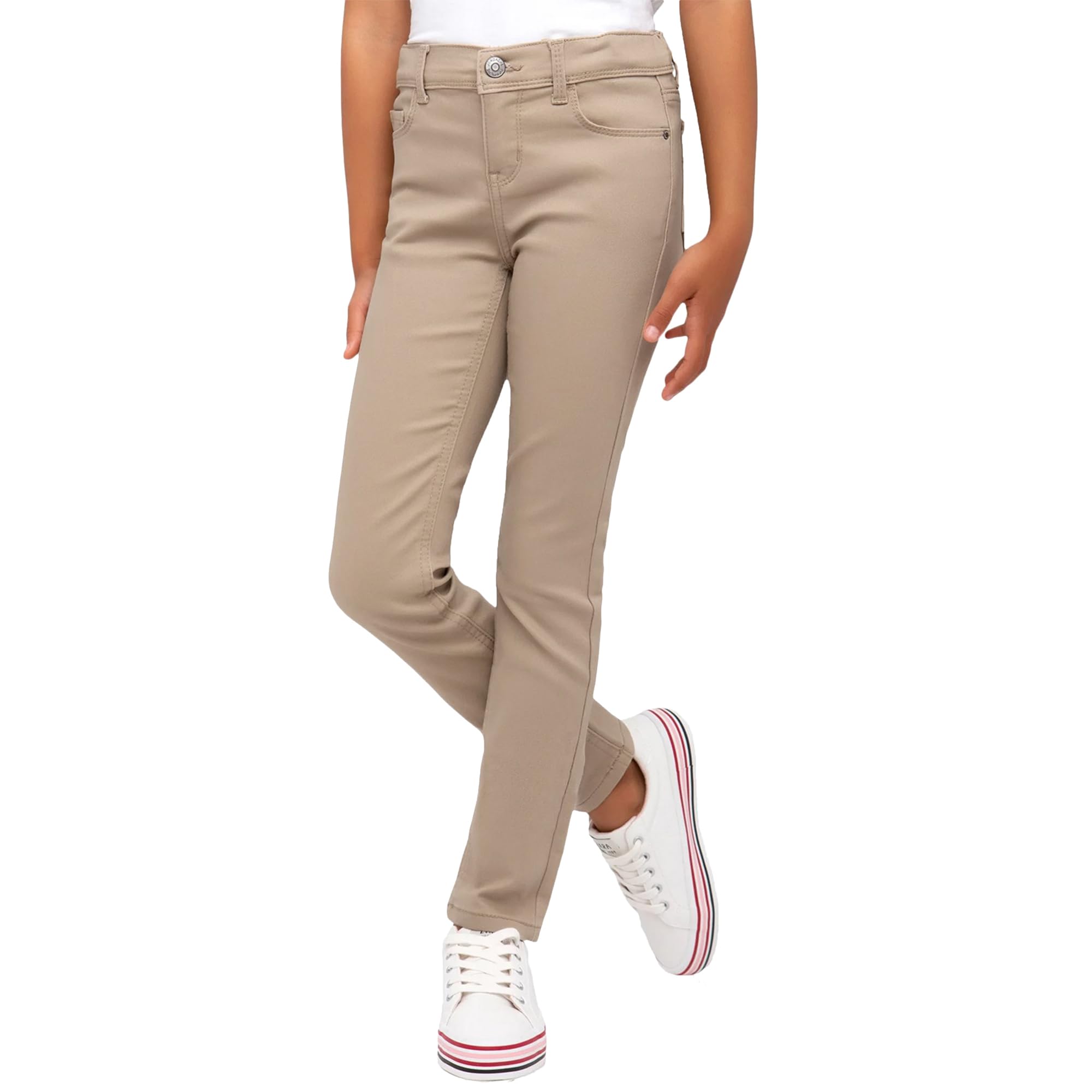 Girls' School Uniform Pencil Pants - Comfortable Stretch Fit for Everyday Wear - Perfect for School, Church & Special Occasions