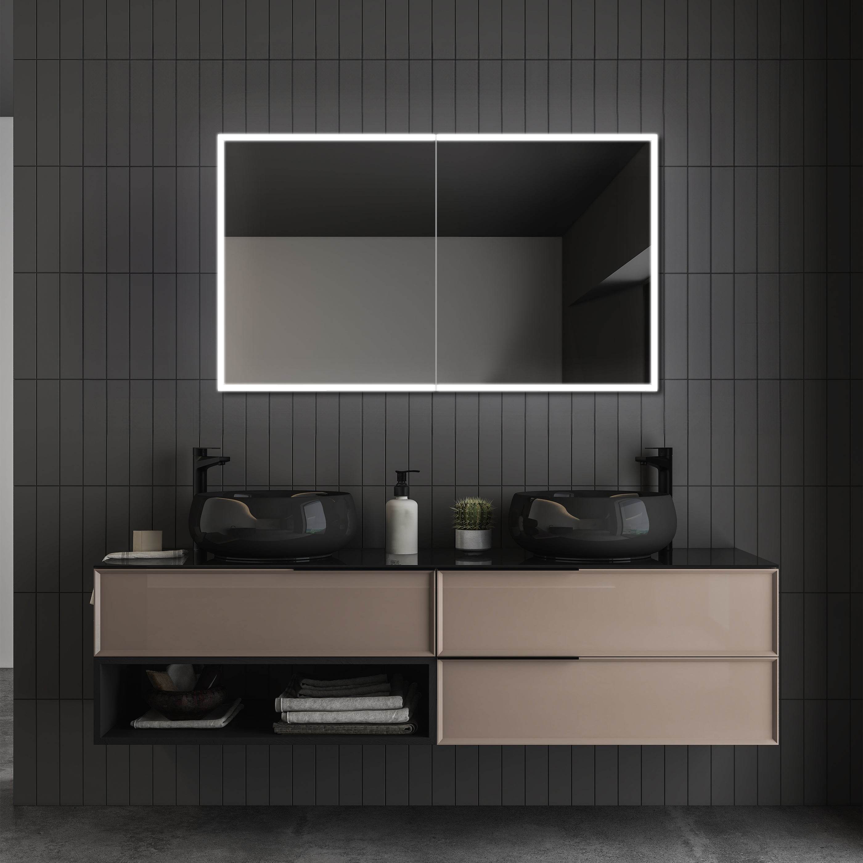 Dhalia LED Bathroom Medicine Cabinet with Defogger & 3X Magnifying Mirror - 5 Size Options for Vanity, Makeup, and Bathroom Storage
