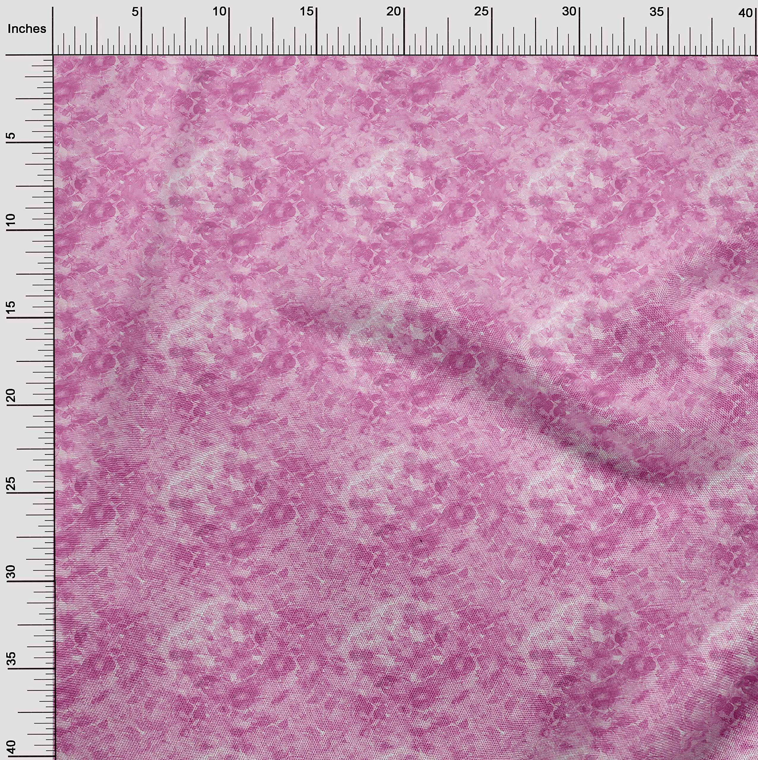 oneOone Cotton Poplin Pink Abstract Texture Dress Fabric - 56 Inch Wide Printed Material by The Yard | Perfect for Dresses, Skirts & DIY Fashion Projects