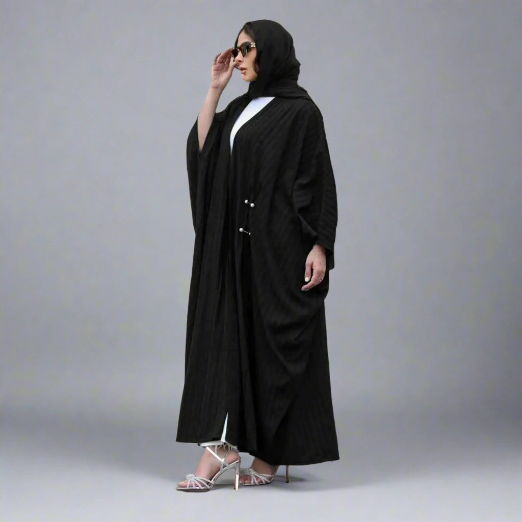 Muslim Women's Free Size Cardigan Open Abaya Dress - Modest Islamic Clothing for Prayer, Home & Outdoor Wear