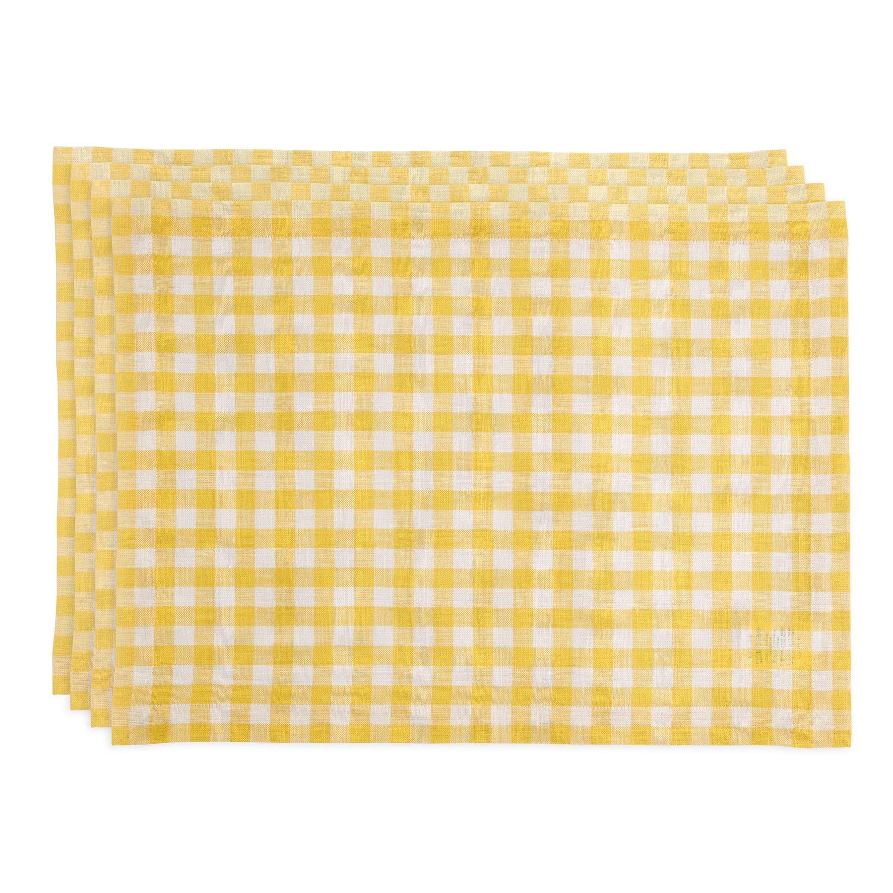 Stylish Gingham Placemats Set of 4 - Cotton Table Mats for Dining Room Decor, Kitchen Table Setting & Picnic Accessories