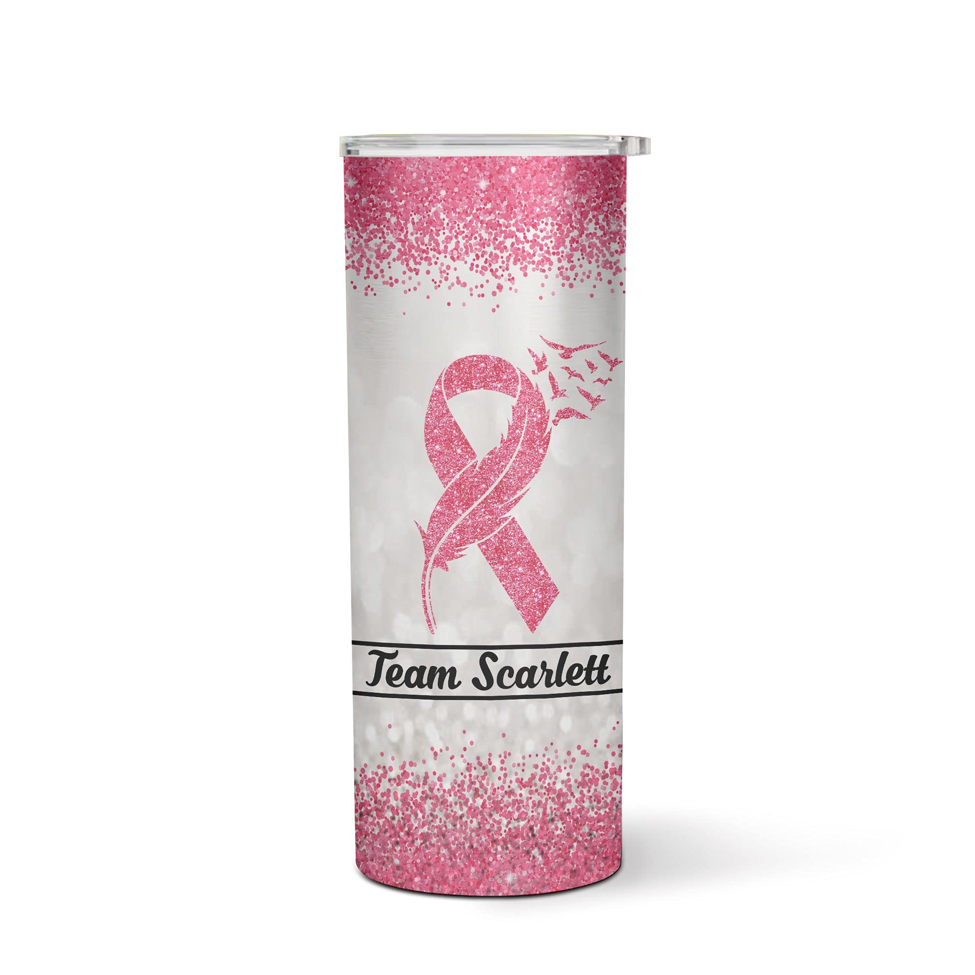 **Pink Ribbon Skinny Tumbler 20Oz - Breast Cancer Awareness Tumbler, Hope & Survivor Gift, Fundraiser Tumbler - Perfect for Fundraising Events, Office Use & Daily Hydration**