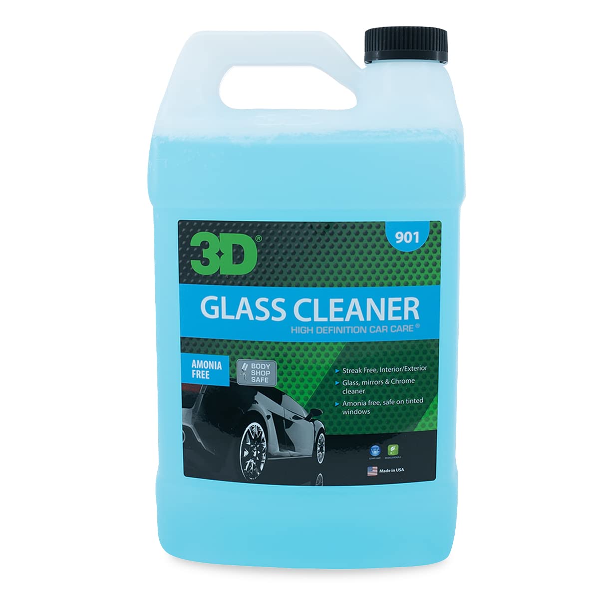3D Glass Cleaner – Streak-Free, Tint-Safe Formula for Windows, Mirrors & Chrome – Ready-to-Use Car Glass Cleaner – Perfect for Auto Detailing, Home Cleaning & Office Maintenance