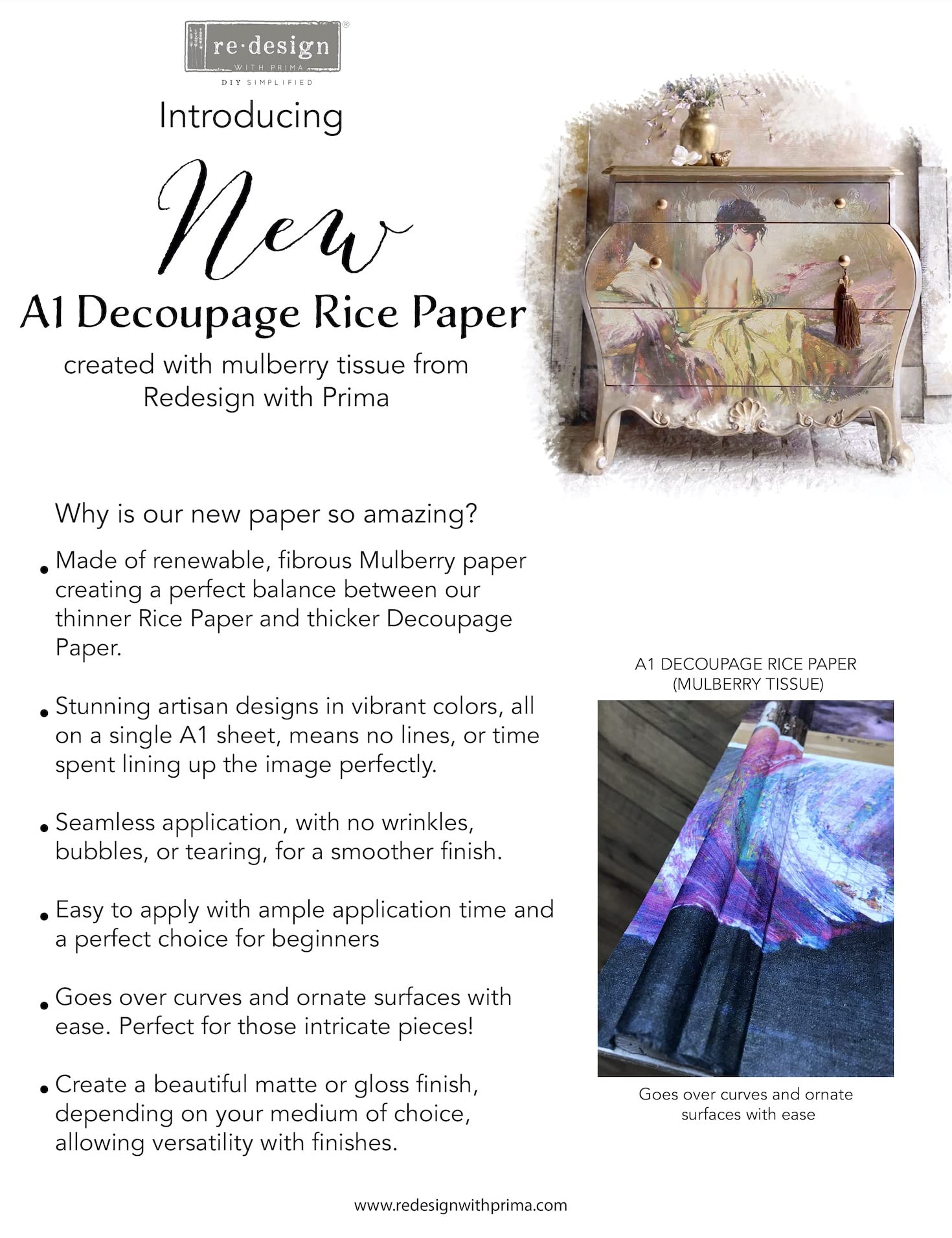 Premium Redesign Decoupage Decor Tissue Paper - A1 Size 23