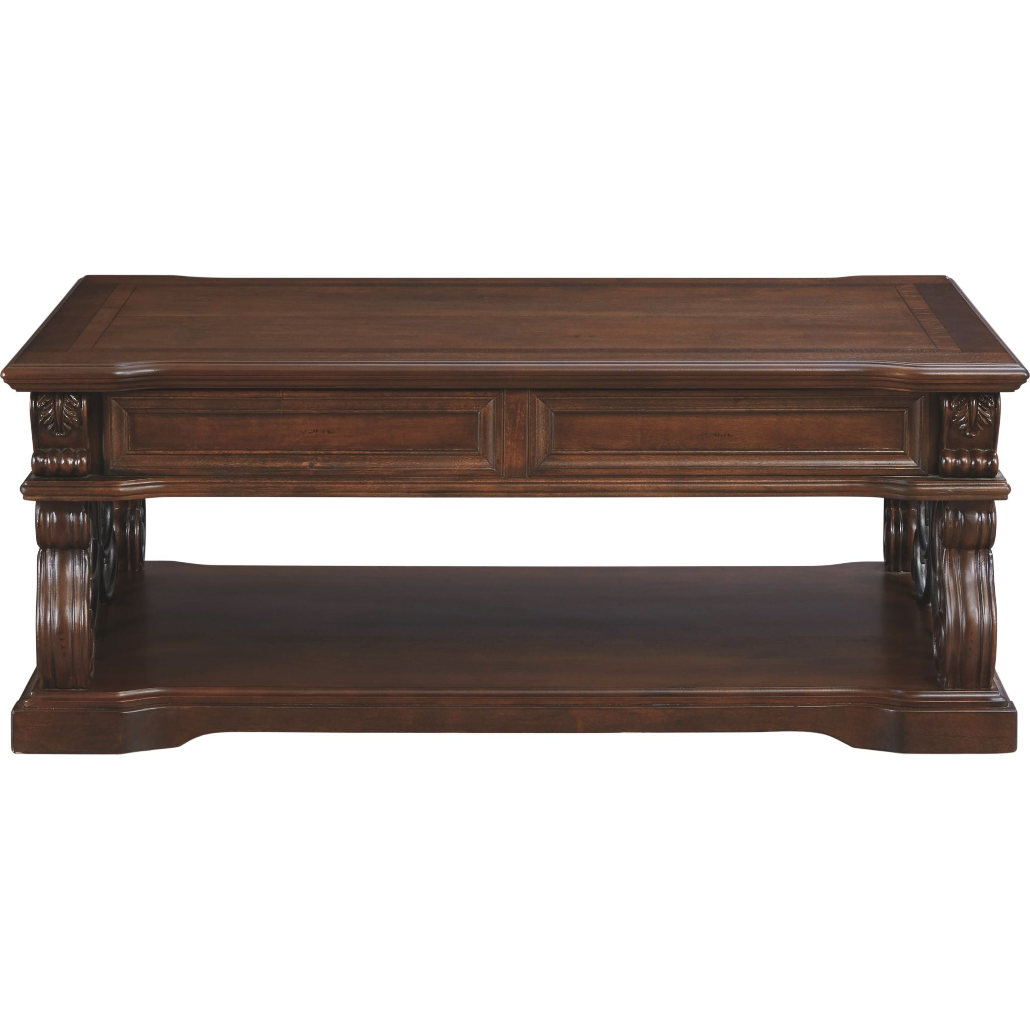 Alymere Rustic Brown Coffee Table - Farmhouse Style Living Room Furniture for Home Decor