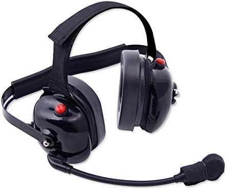 Durable Behind-the-Head Headset for Dual Two-Way Handheld Radios - Racing Communication with Dual PTT & Two 5-Pin Input Jacks - Perfect for Motorsports, Construction & Outdoor Adventures