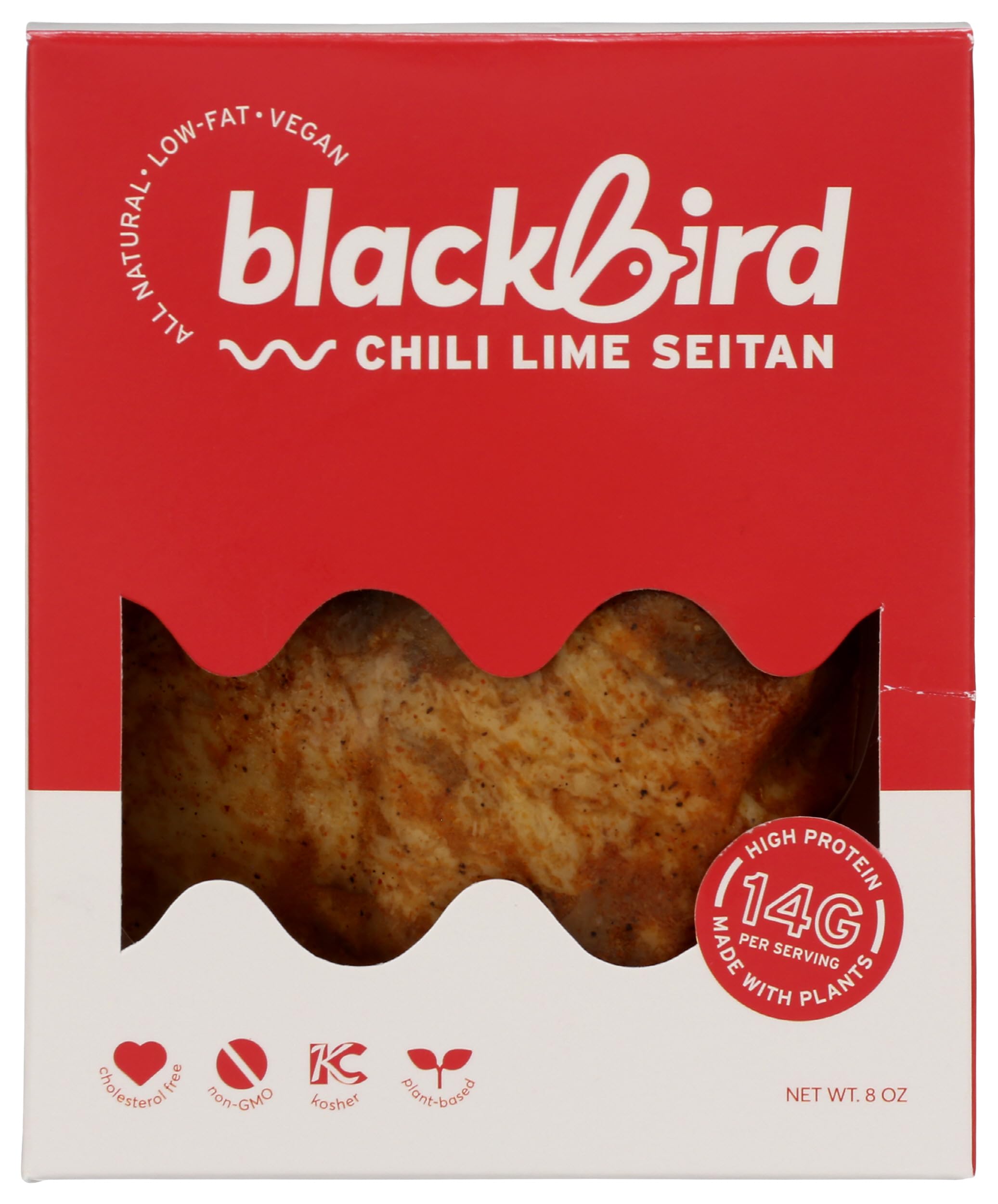 BLACKBIRD FOOD Vegan Chili Lime Seitan Strips - 8oz Plant-Based Protein for Tacos, Salads & Meal Prep | Gluten-Free Meat Alternative
