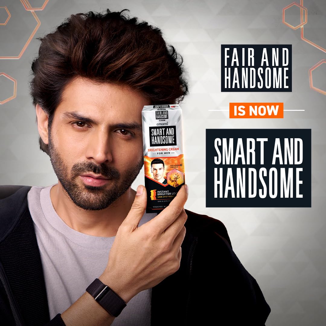 Men's Smart & Handsome Radiance Cream (60g) & Instant Radiance Face Wash (100g) Set - Anti-Aging Skincare Routine for Daily Use & Travel