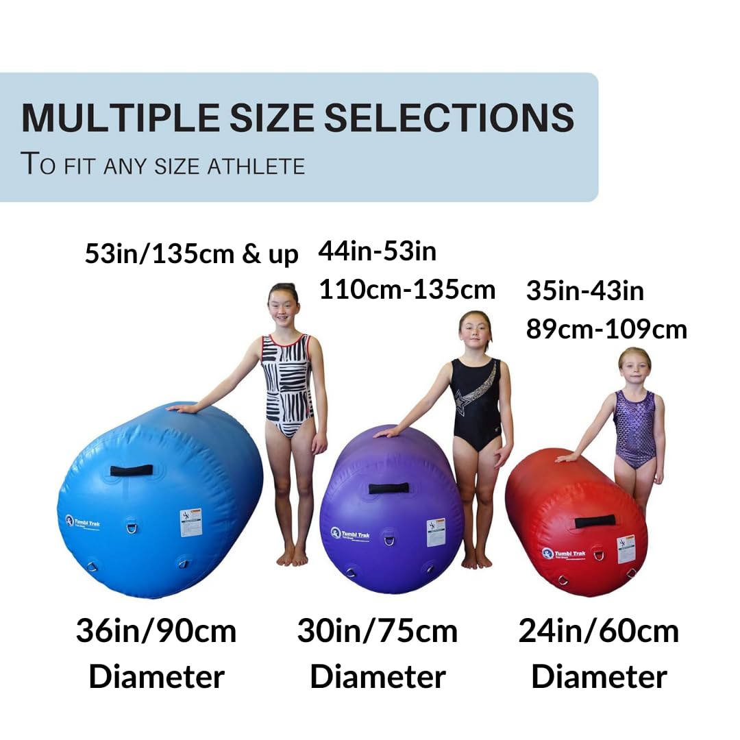 Tumbl Trak Air Barrel - Professional 30-Inch Gymnastics Air Roller for Cheerleading & Tumbling Training - Durable Purple Commercial Grade Inflatable Barrel - Perfect for Home Gyms, Dance Studios & Gymnastics Clubs
