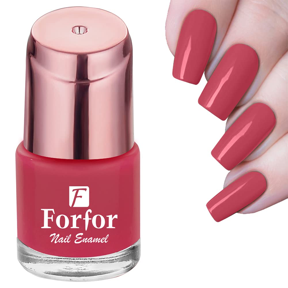 FORFOR® Long Lasting Glossy Nail Polish - Sweet Pink Shade | Chip Resistant, Quick Dry Formula for Salon-Quality Manicures at Home | Perfect for Date Nights, Weddings & Everyday Wear