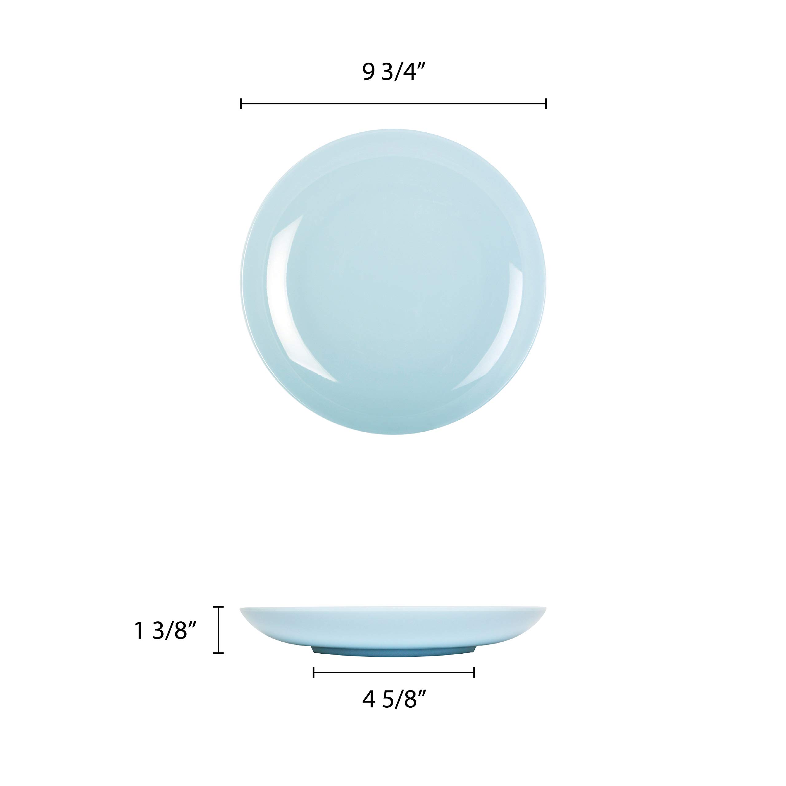 Thunder Group Blue Jade Melamine Dinnerware Set - 9.75 Inch Plates (Pack of 12) - Shatterproof & Lightweight for Outdoor Dining, Picnics, Camping and Restaurant Use
