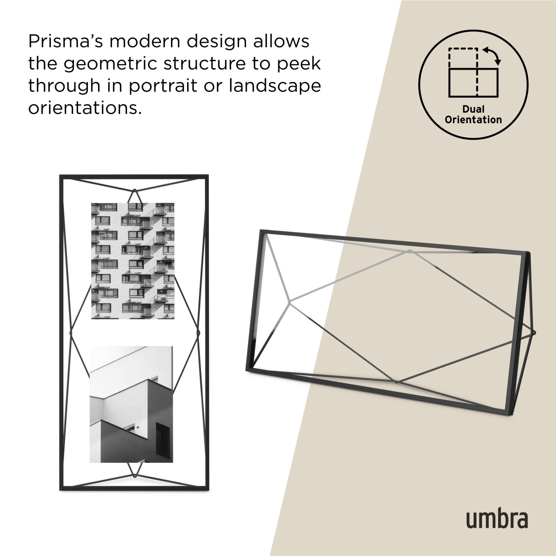 Prisma Picture Frame - Elegant Modern Photo Display for Wall & Tabletop - Perfect for Home Decor, Office, and Gift Giving