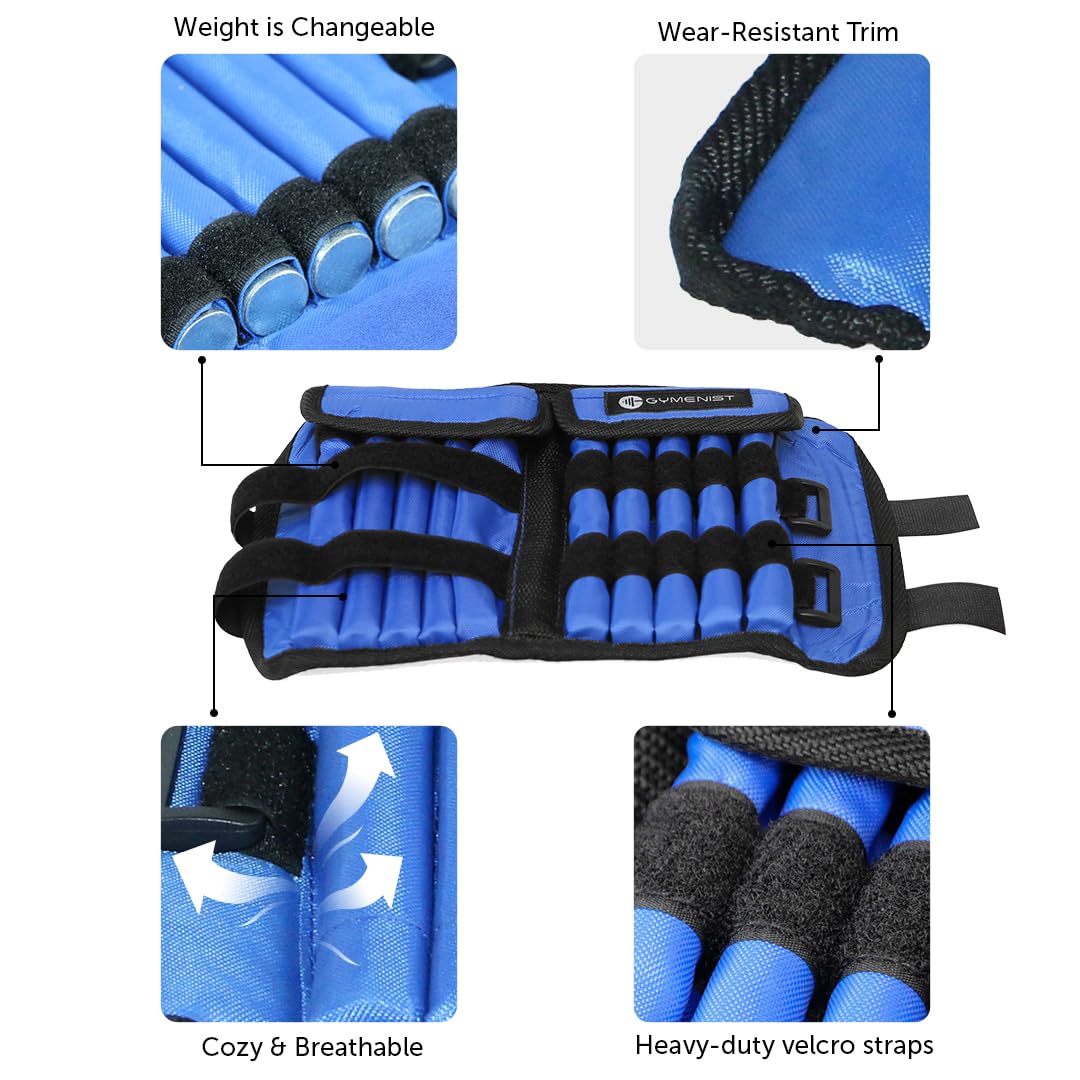 Adjustable Ankle Weights Set of 2 - 1-5lbs Each for Strength Training, Fitness & Home Workouts - Comfortable Wrist & Ankle Weights with Metal Sticks for Women & Men - Perfect for Walking, Running, Yoga & Pilates