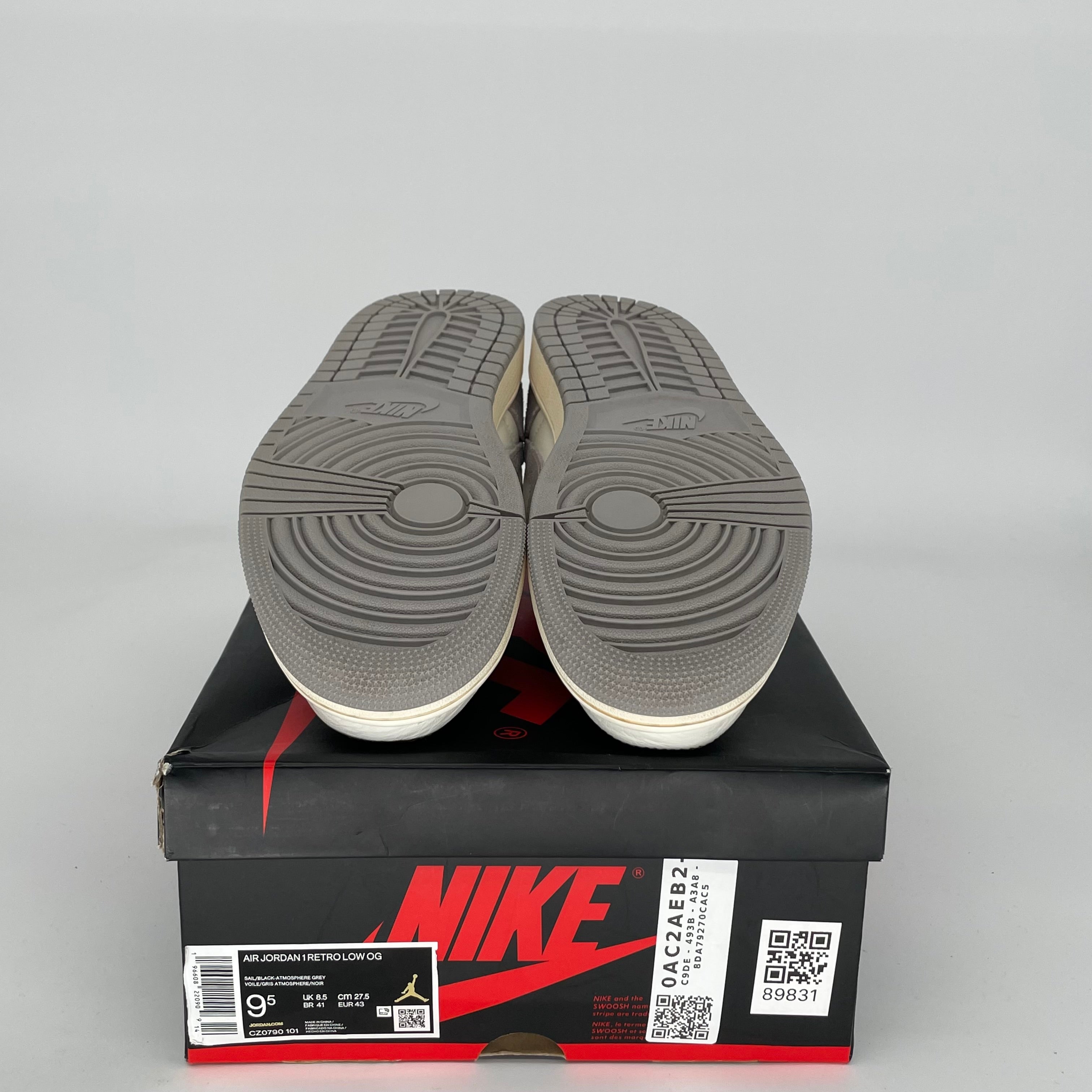 AIR JORDAN 1 LOW ATMOSPHERE GREY MEN'S SNEAKERS - SIZE 9.5 (CZ0790-101) | CASUAL WEAR, STREET STYLE & BASKETBALL FASHION