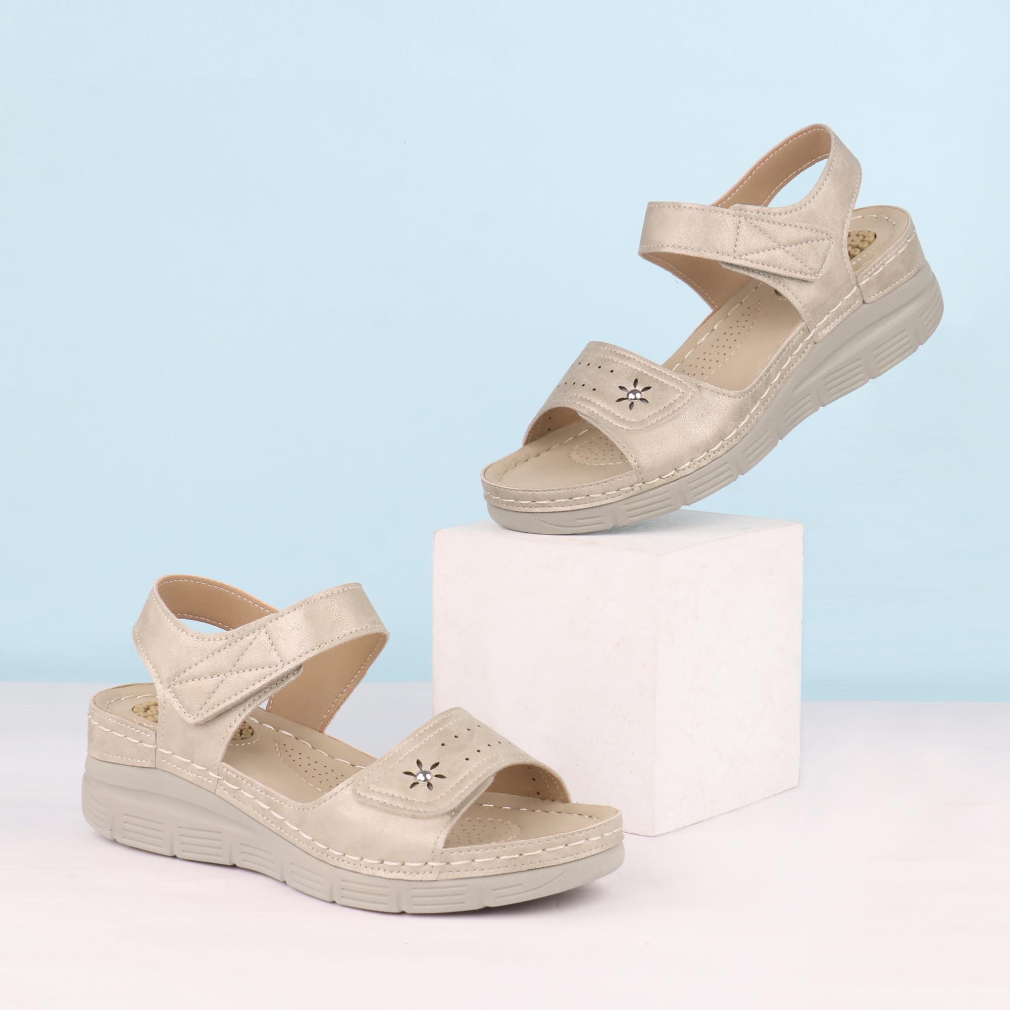 **JABASIC Women's Comfortable Orthotic Walking Sandals with Arch Support - Perfect for Travel, Hiking & Everyday Wear**
