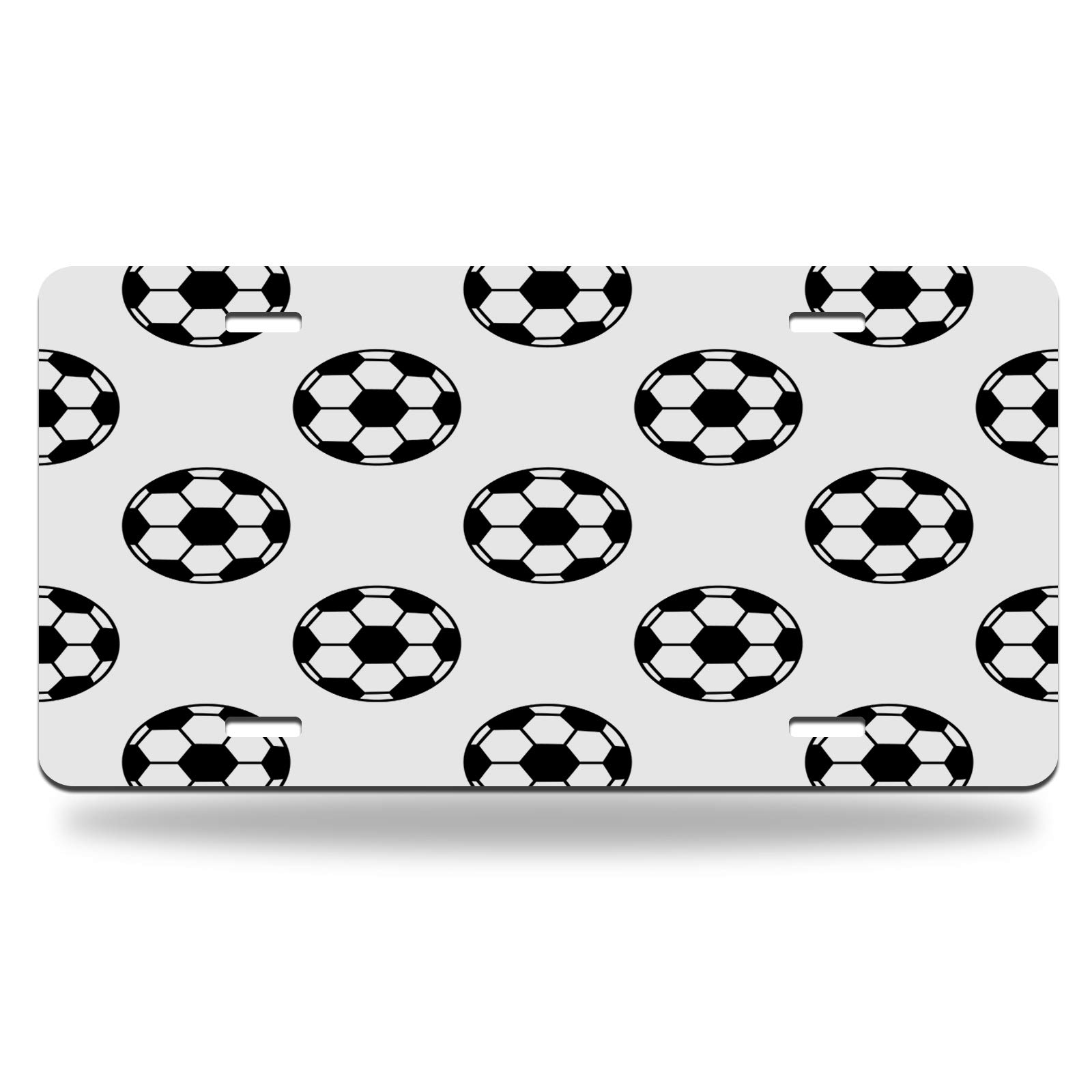 Moslion Soccer Ball Metal License Plate - 6x12 Inch Standard Size, Novelty Vanity Car Front Tag for Football Fans | Perfect for Car Decor, Tailgating & Sports Enthusiast Gifts